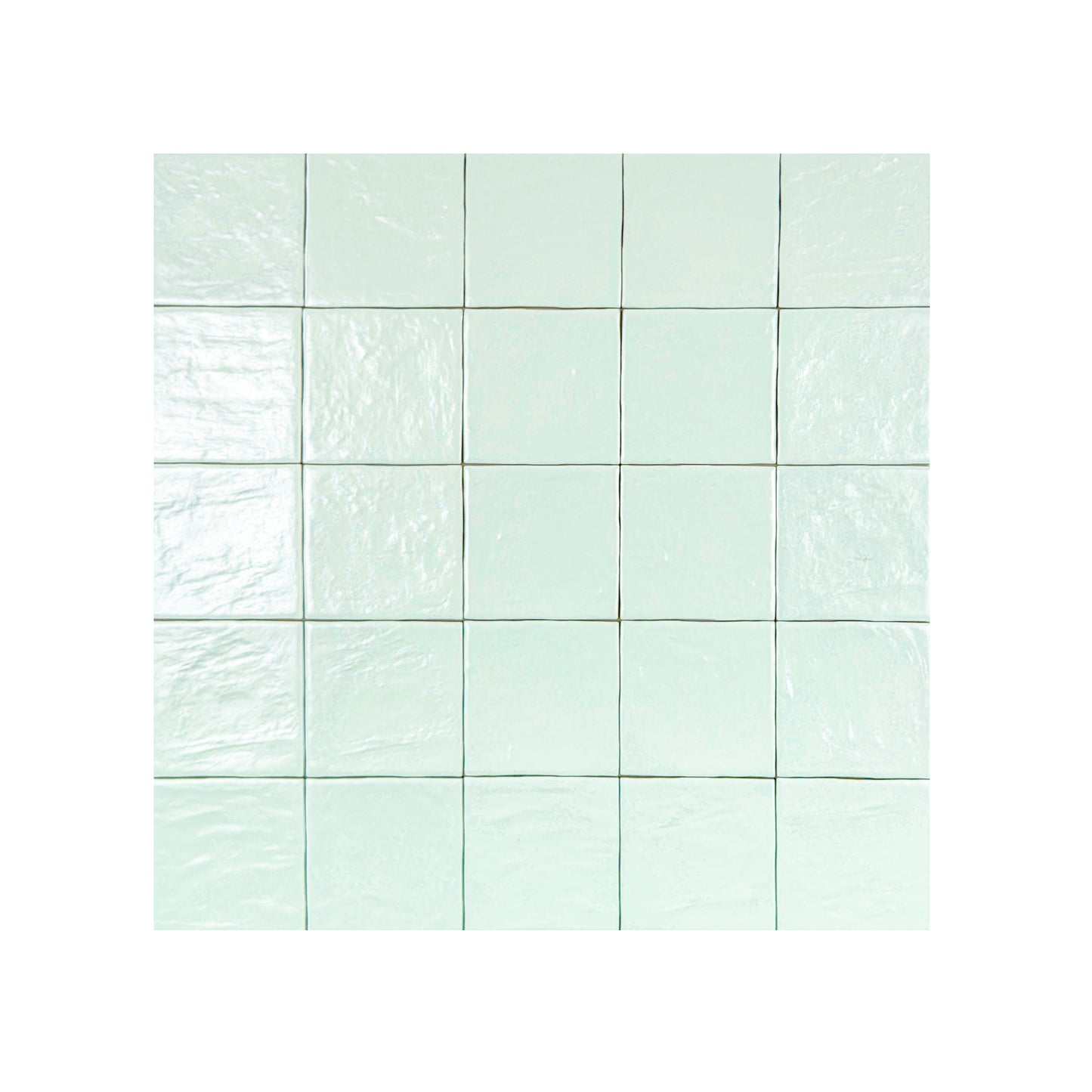 Pearl Luxe Series Mint Green Semimatte Perlescent Ceramic Artisanal Tile