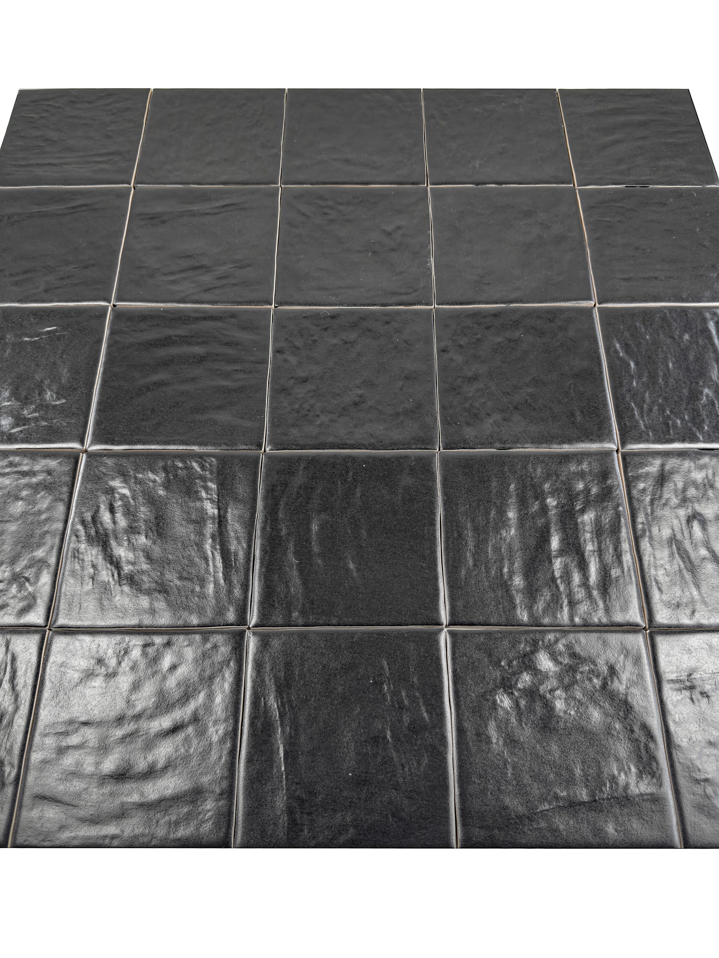Pearl Luxe Series Ink Black Semimatte Perlescent Ceramic Artisanal Tile