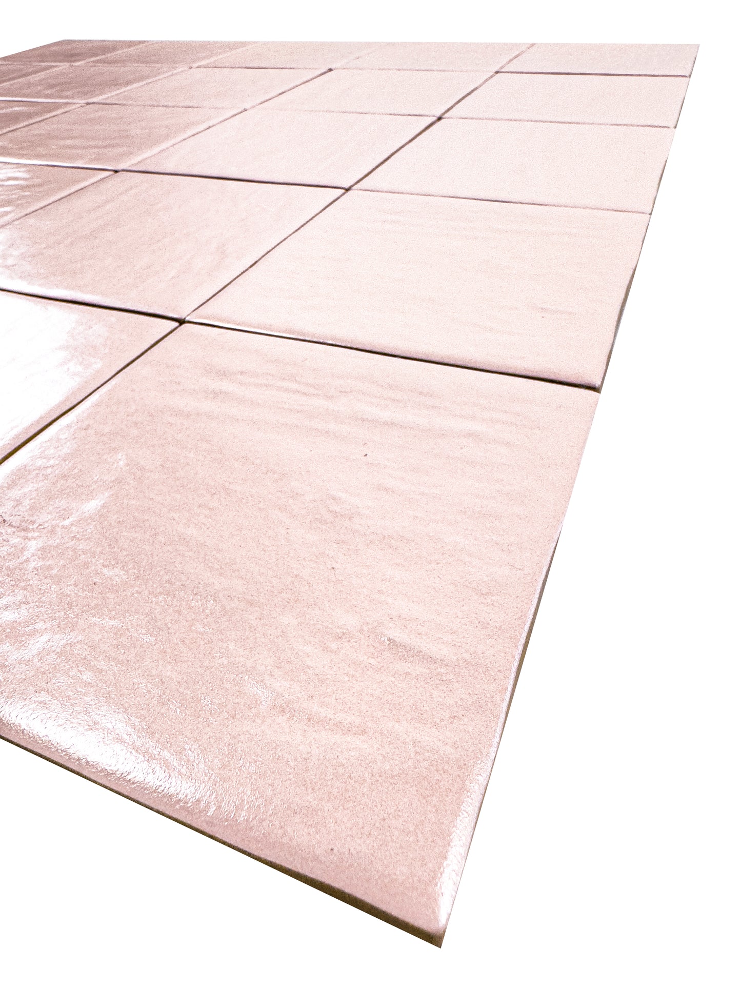 Pearl Luxe Series Baby Pink Semimatte Perlescent Ceramic Artisanal Tile