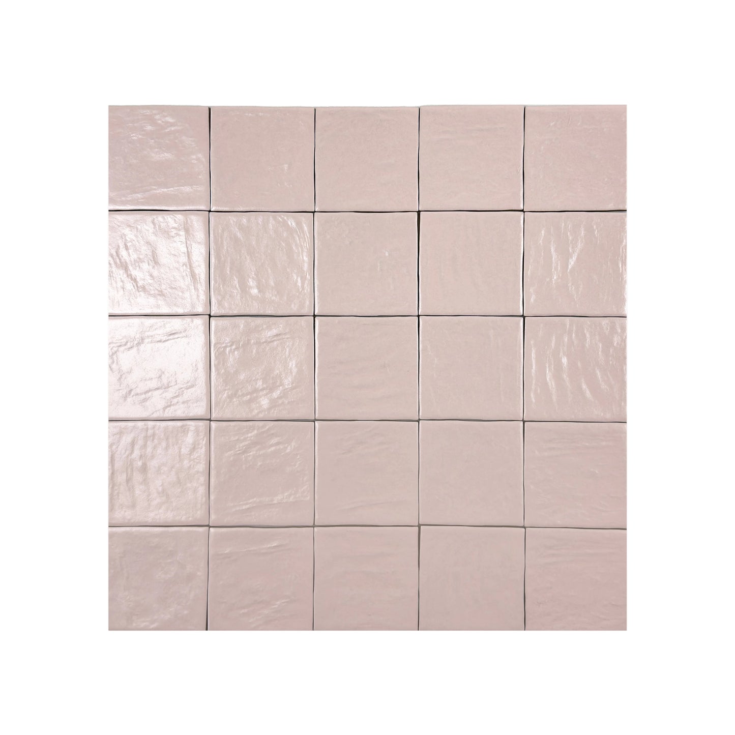 Pearl Luxe Series Baby Pink Semimatte Perlescent Ceramic Artisanal Tile