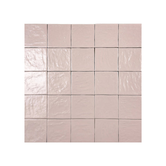 Pearl Luxe Series Baby Pink Semimatte Perlescent Ceramic Artisanal Tile