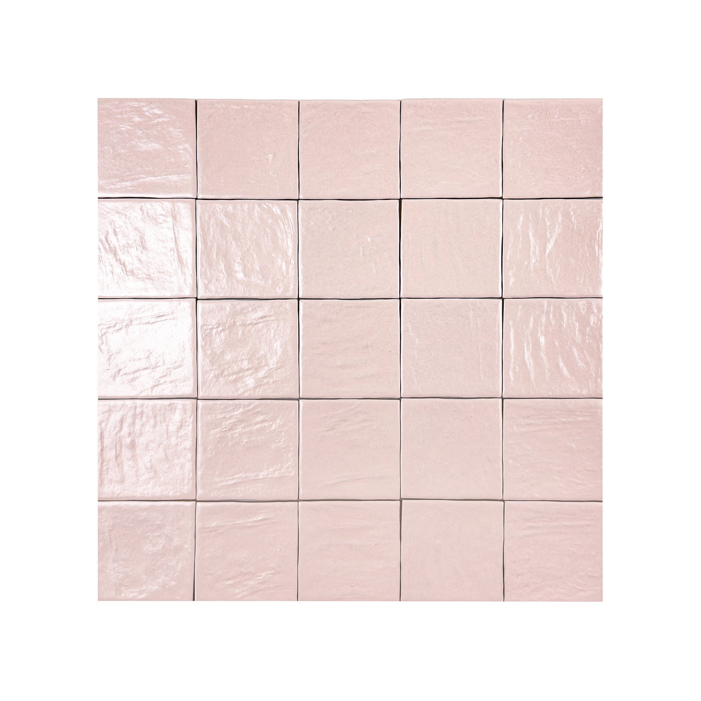 Pearl Luxe Series Baby Pink Semimatte Perlescent Ceramic Artisanal Tile
