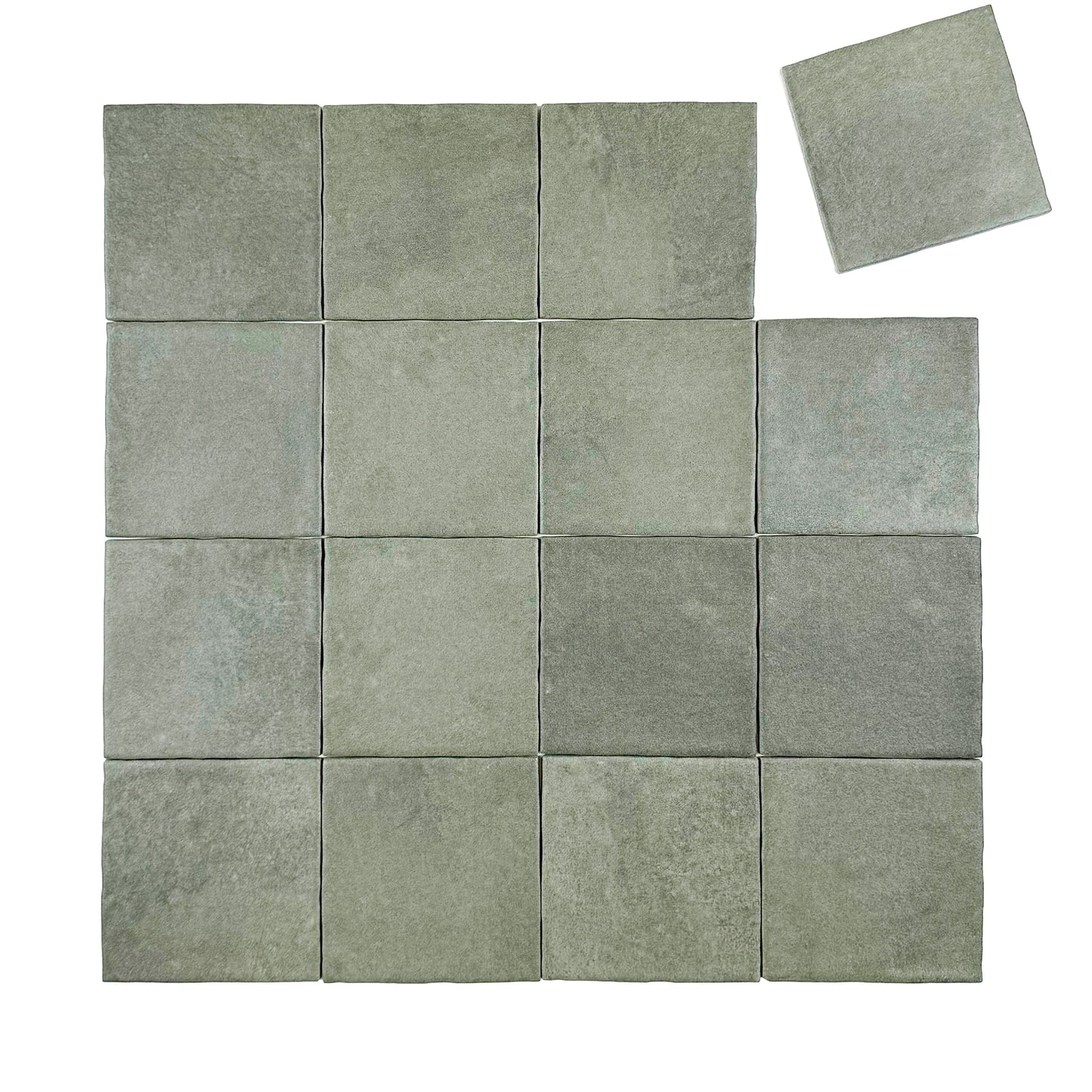 Artisan Essence Earthy Green Matte Porcelain Artisanal Tile