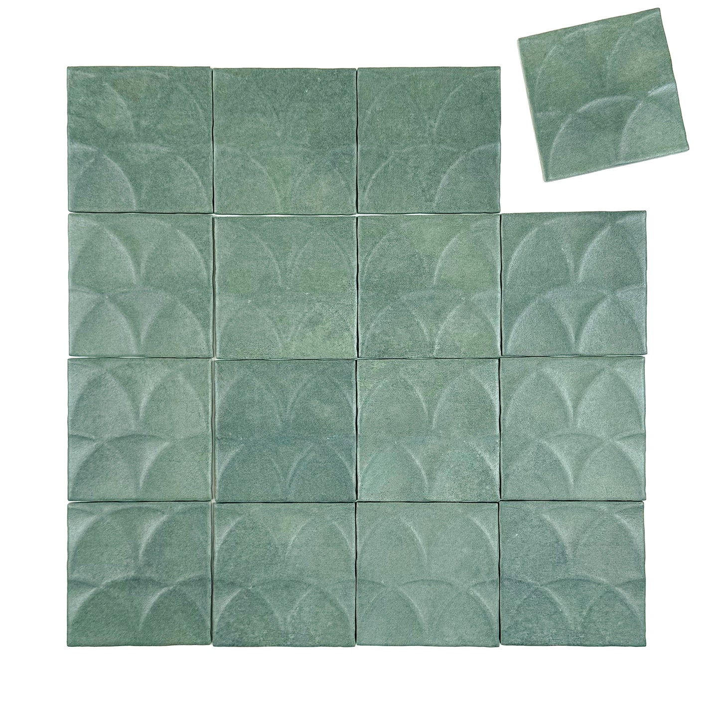 Artisan Essence Textured Garden Green Matte Porcelain Artisanal Tile