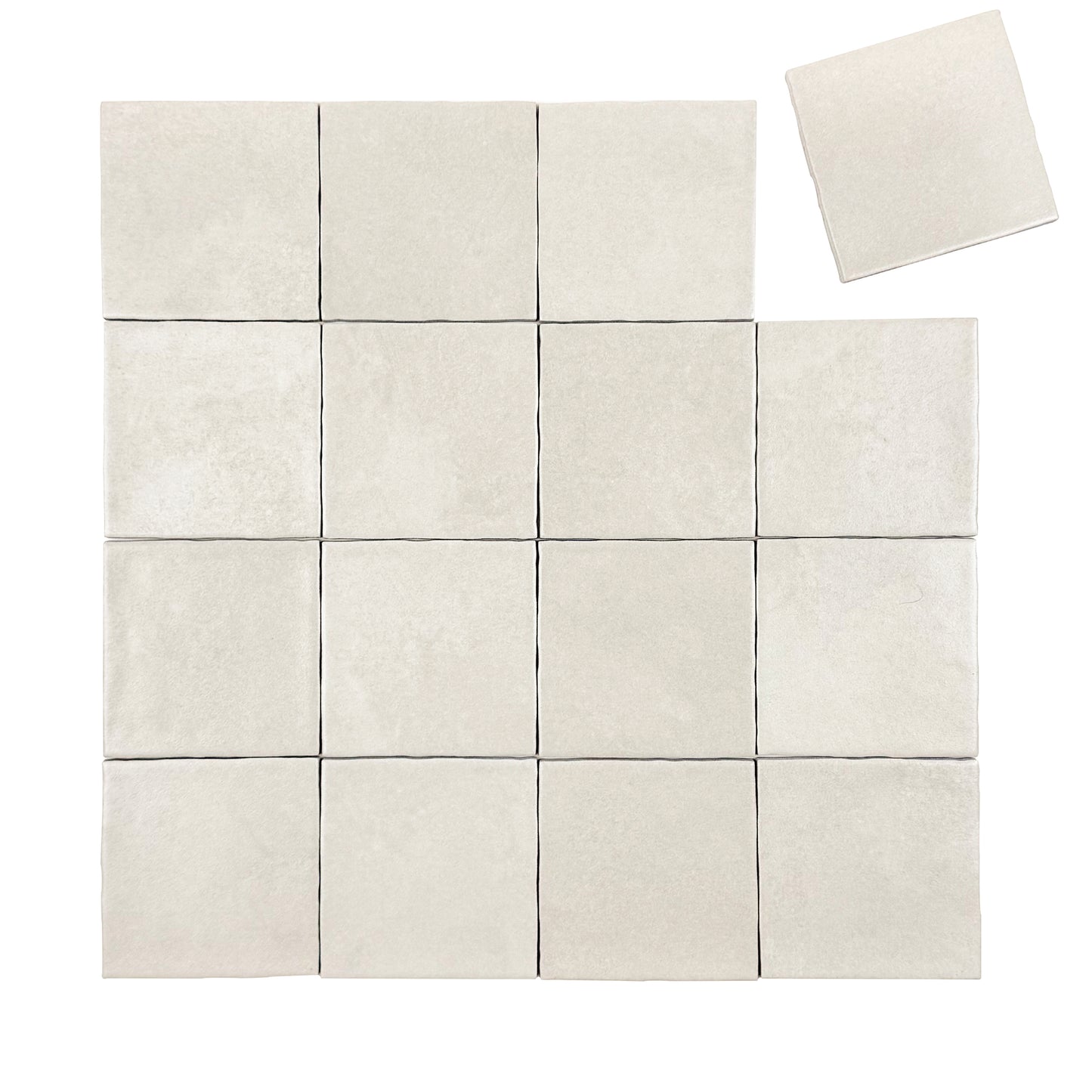 Artisan Essence Smoke White Matte Porcelain Artisanal Tile