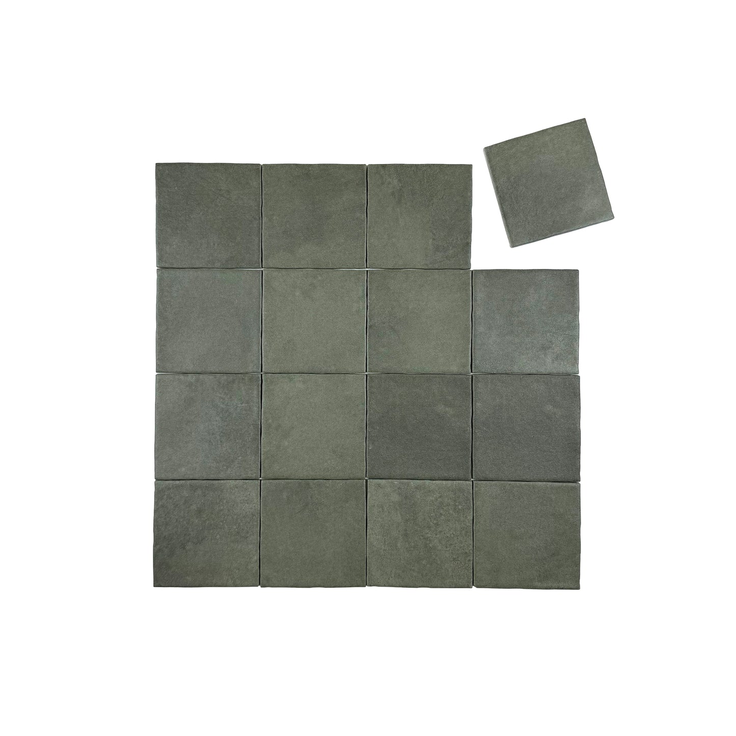 Artisan Essence Earthy Green Matte Porcelain Artisanal Tile