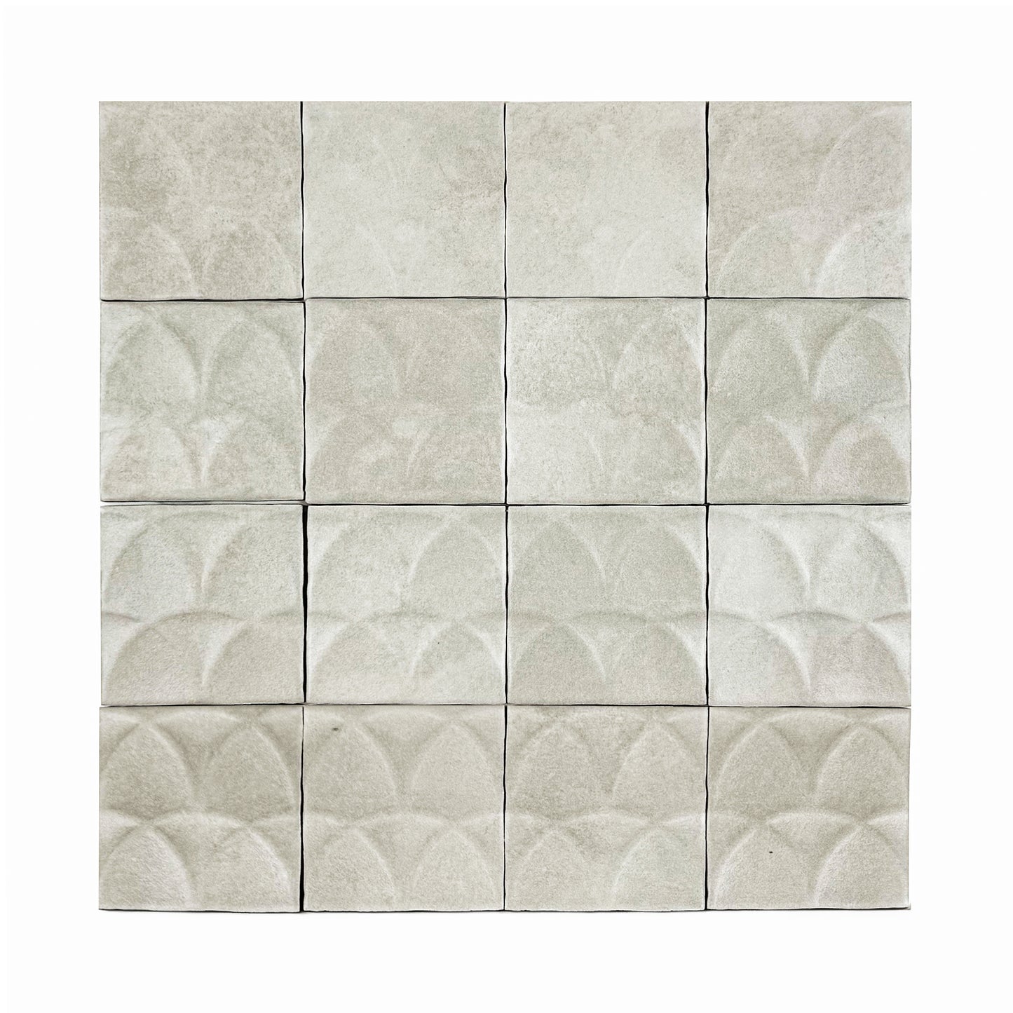 Artisan Essence Textured Smoke White Matte Porcelain Artisanal Tile