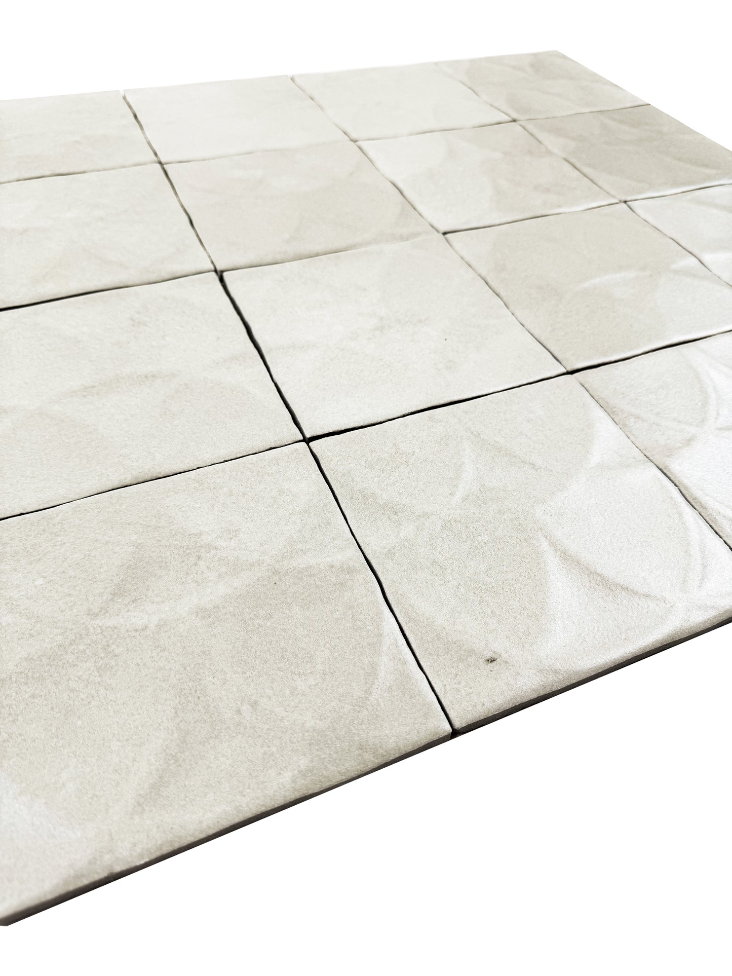 Artisan Essence Textured Smoke White Matte Porcelain Artisanal Tile
