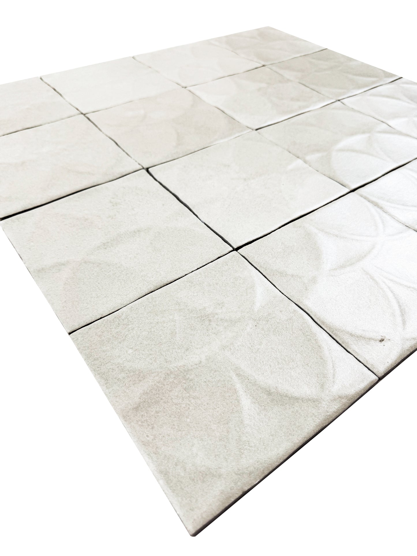 Artisan Essence Textured Smoke White Matte Porcelain Artisanal Tile
