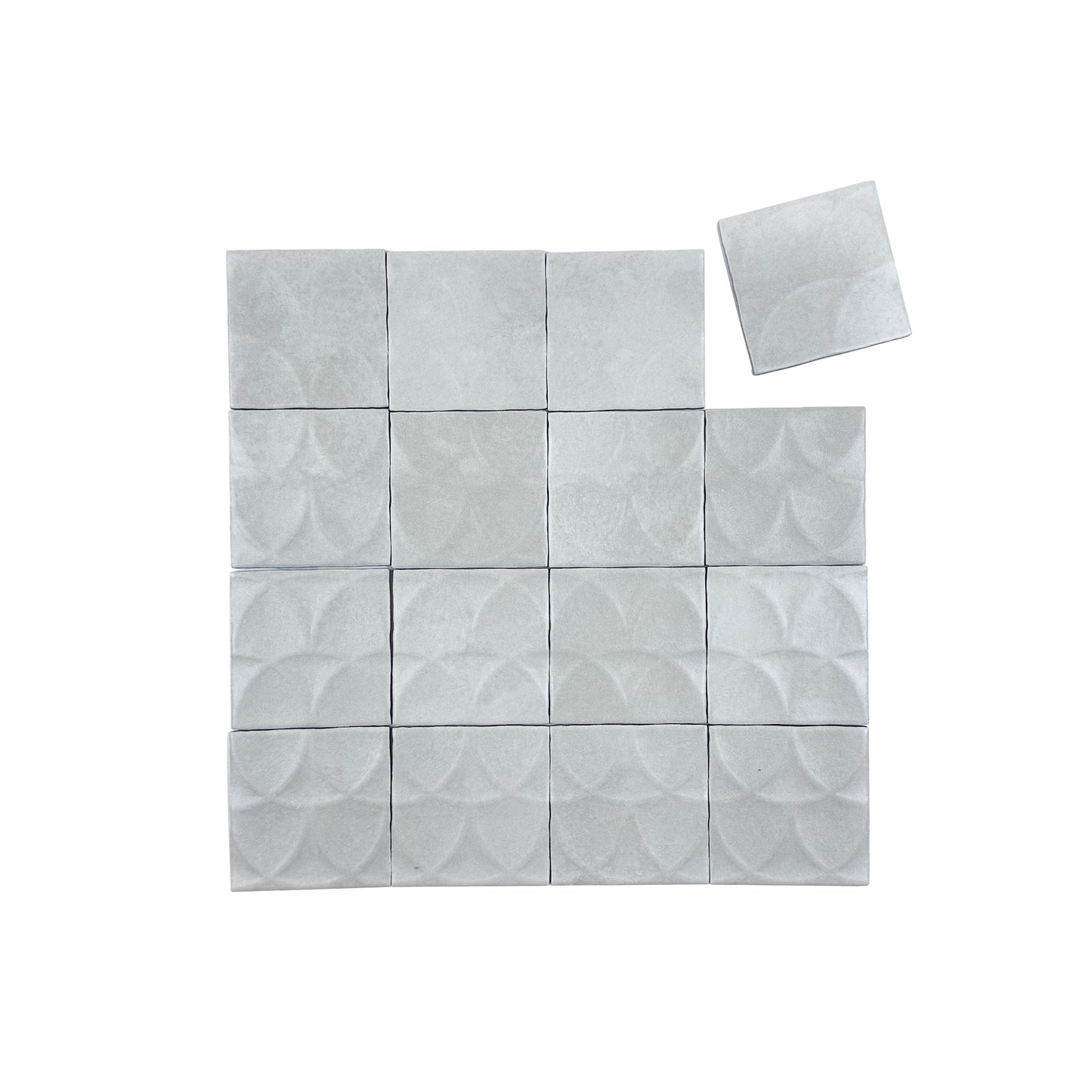 Artisan Essence Textured Smoke White Matte Porcelain Artisanal Tile