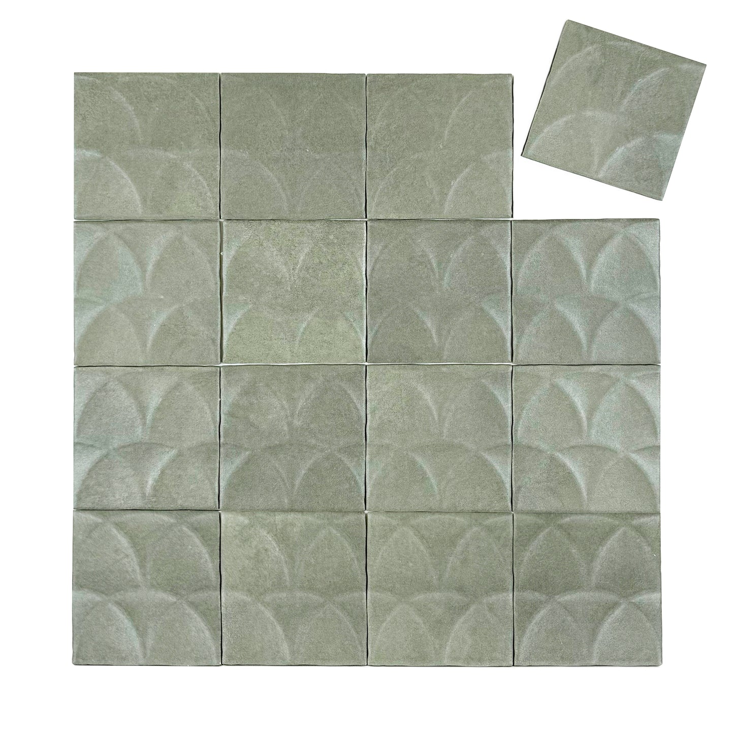 Artisan Essence Textured Green Matte Porcelain Artisanal Tile