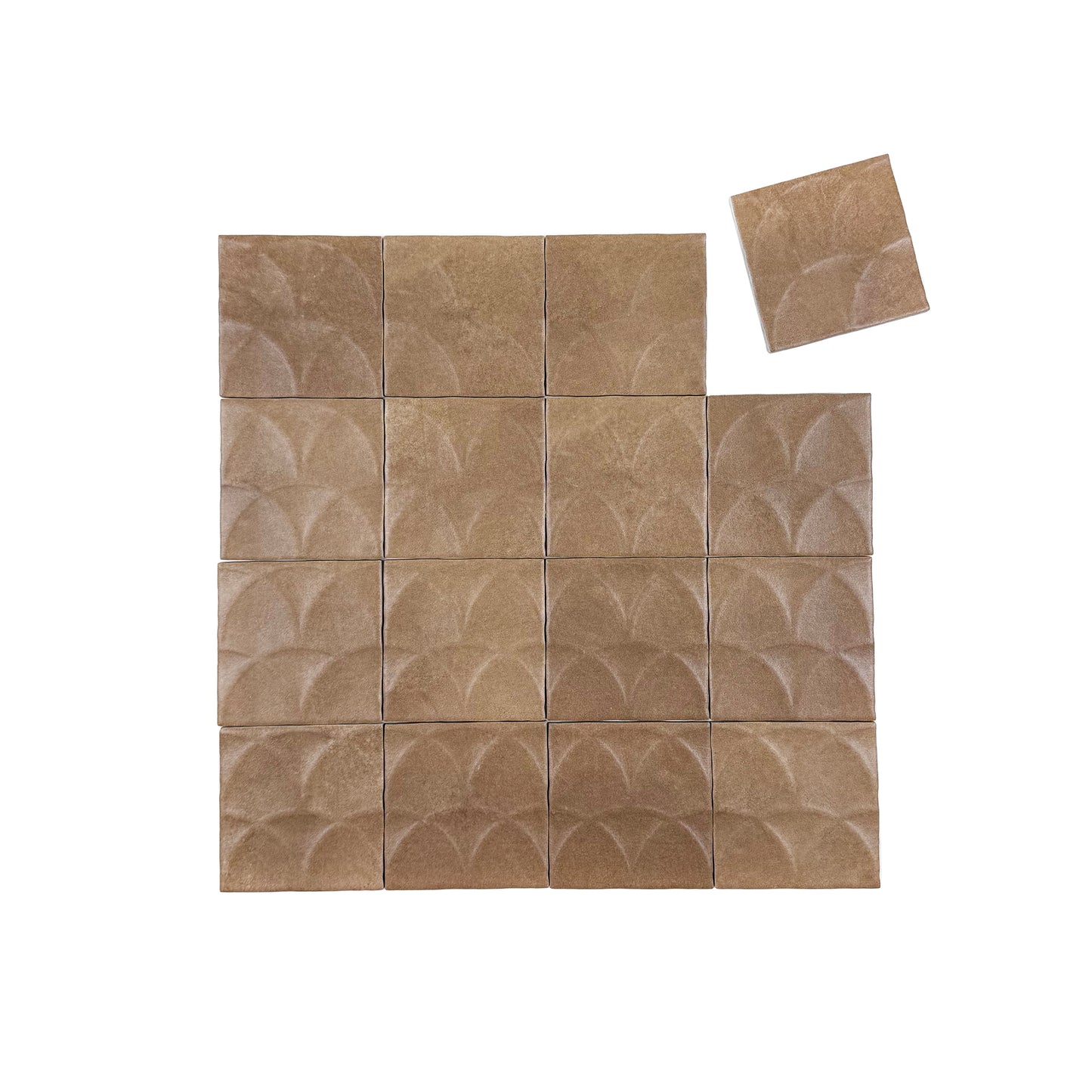 Artisan Essence Textured Orange Matte Porcelain Artisanal Tile