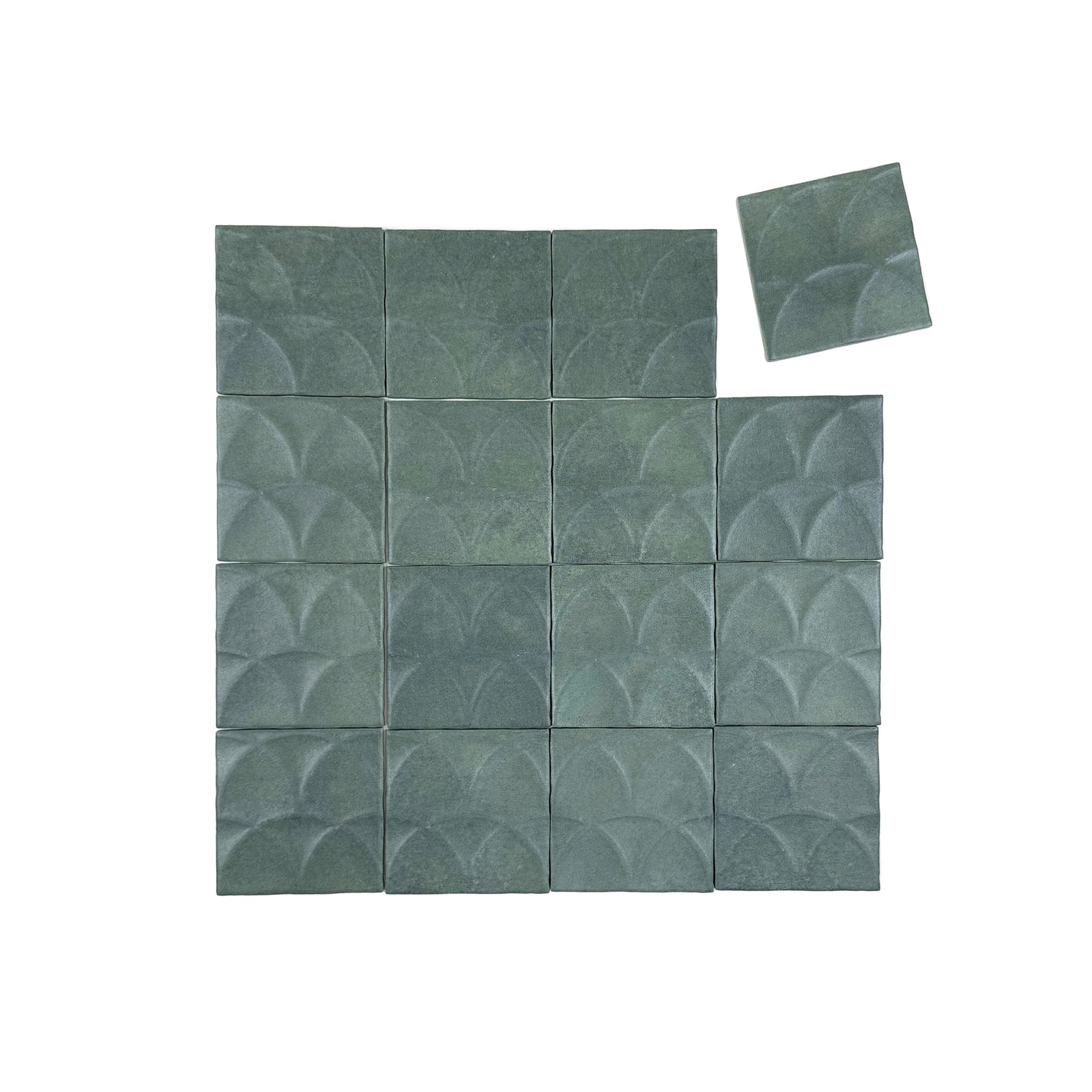 Artisan Essence Textured Garden Green Matte Porcelain Artisanal Tile