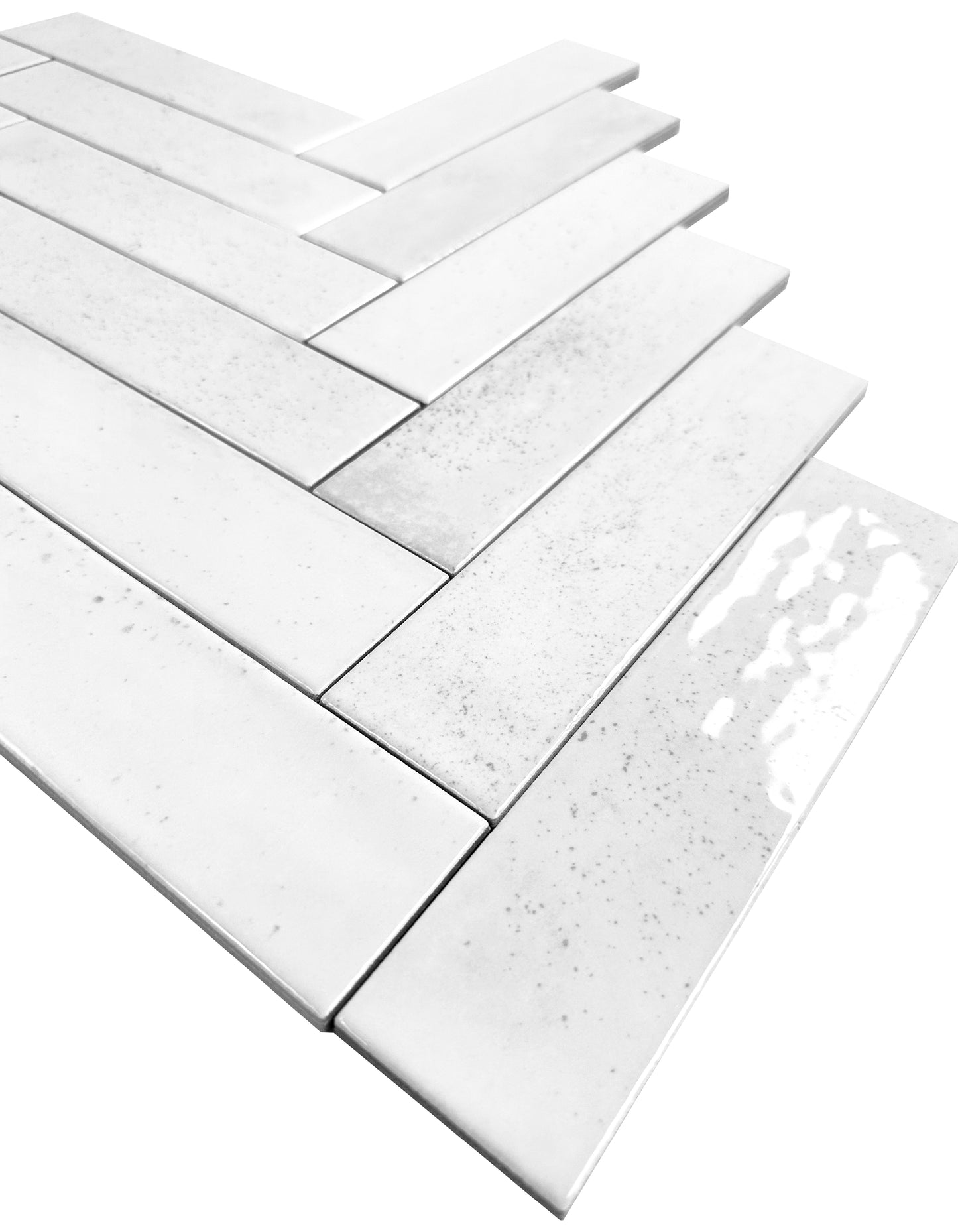 Bright White Glossy Porcelain Artisanal Tile