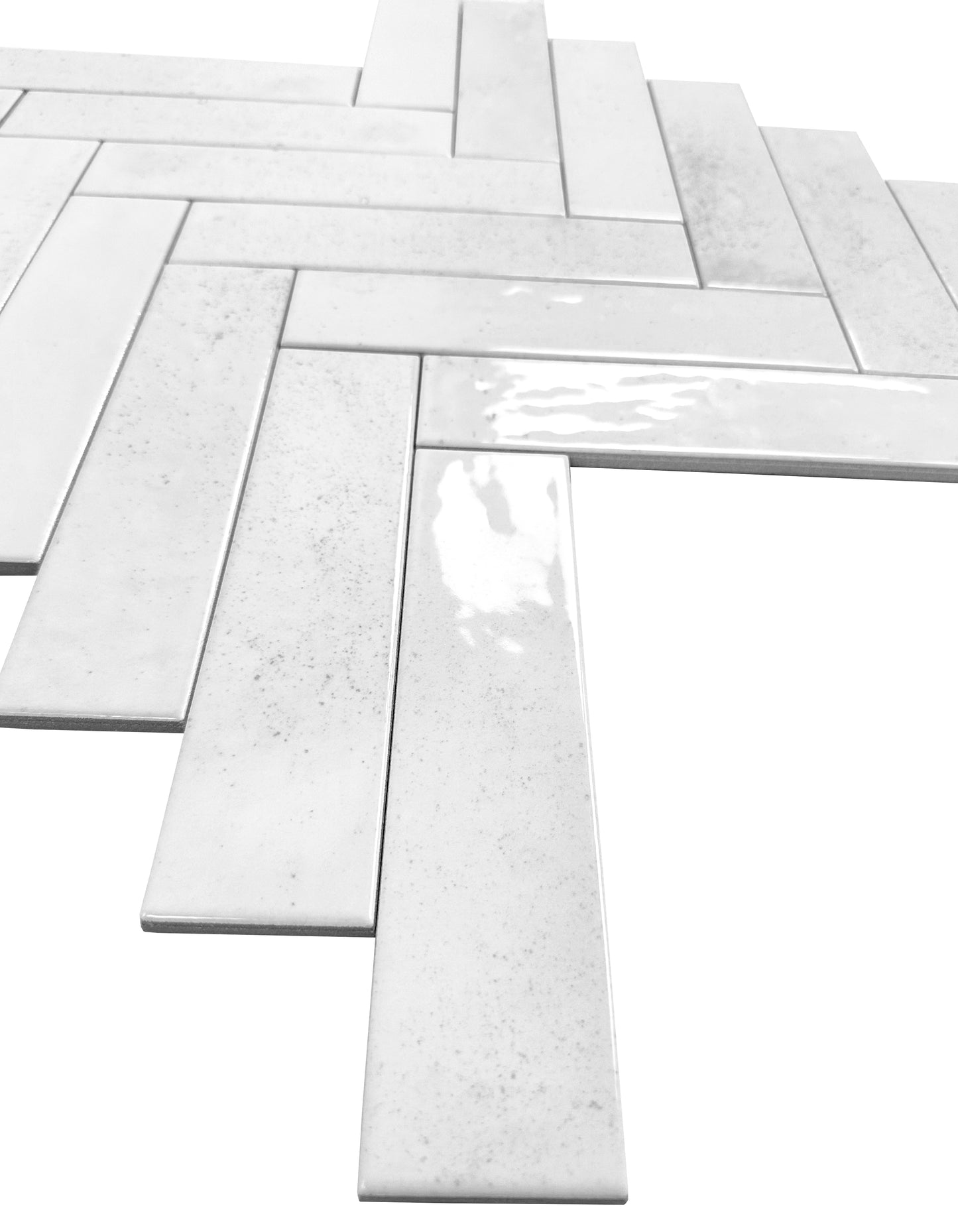 Bright White Glossy Porcelain Artisanal Tile