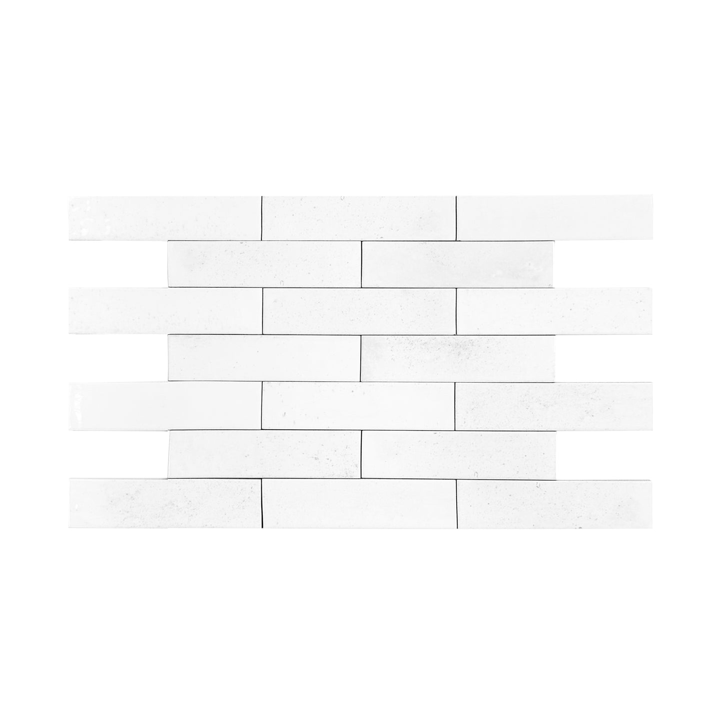 Bright White Glossy Porcelain Artisanal Tile