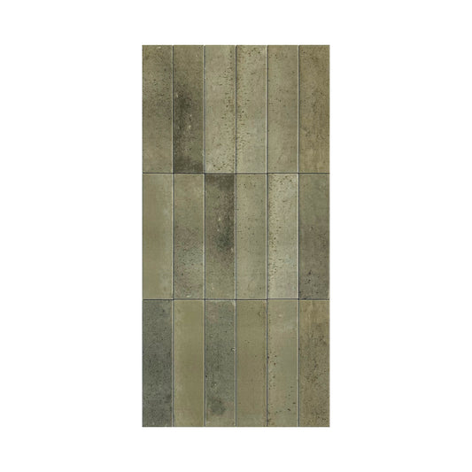 Muted Grass Green Matte Porcelain Artisanal Tile