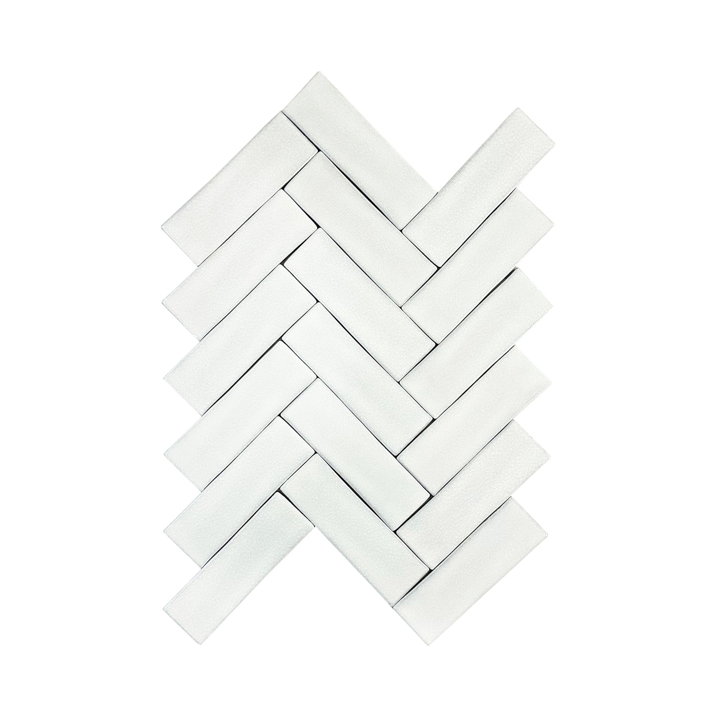 Cream White Glossy Crackle Porcelain Artisanal Tile