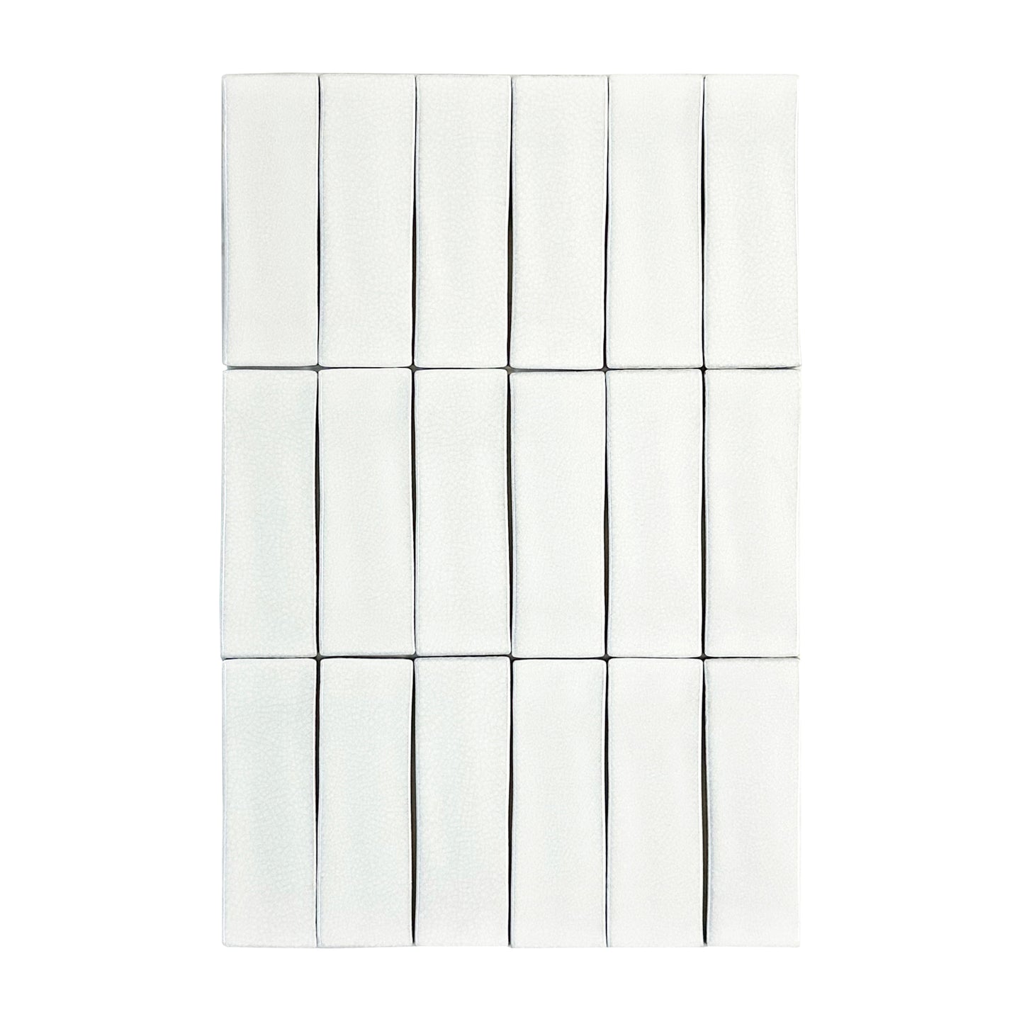 Cream White Glossy Crackle Porcelain Artisanal Tile