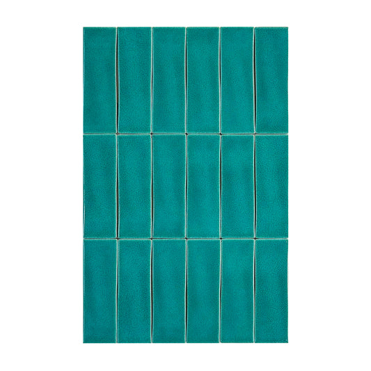 Sky Blue Glossy Crackle Porcelain Artisanal Tile