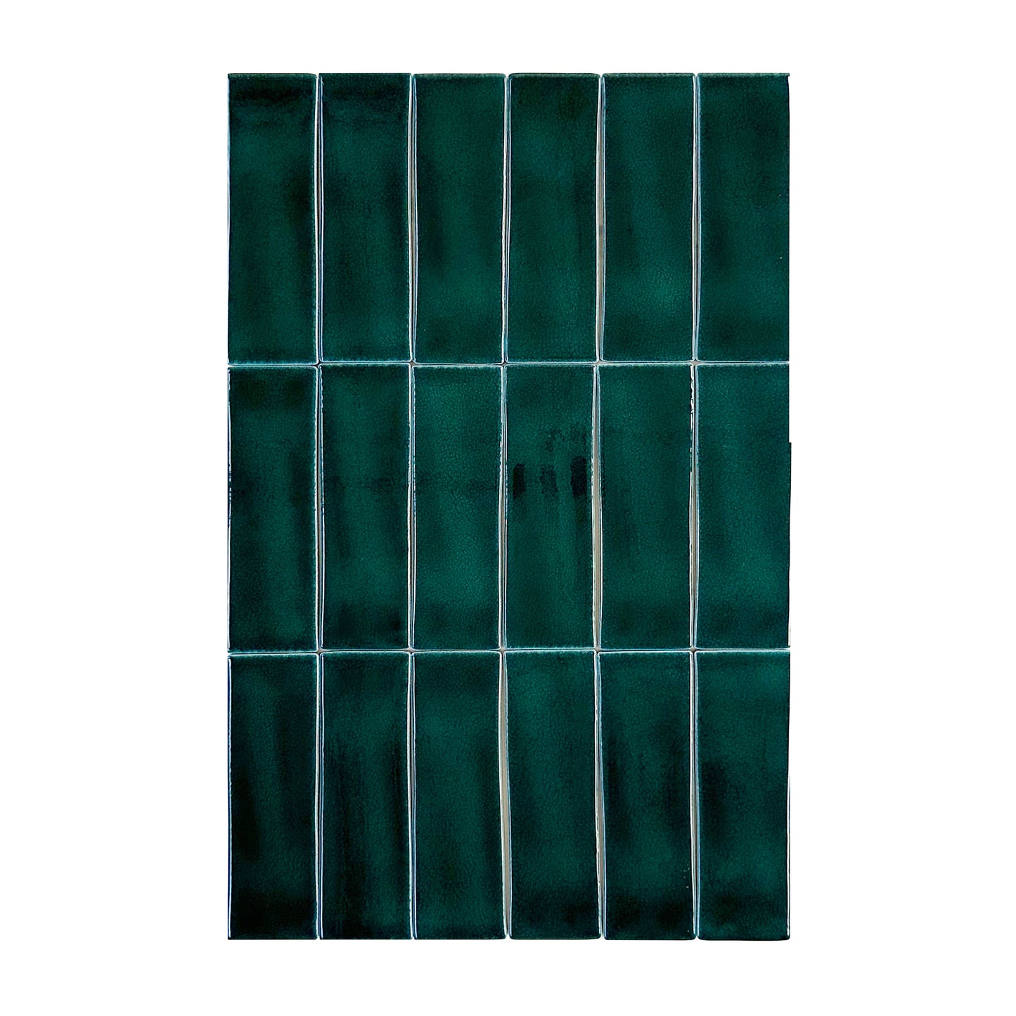 Peacock  Blue Glossy Crackle Porcelain Artisanal Tile