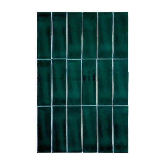 Peacock  Blue Glossy Crackle Porcelain Artisanal Tile