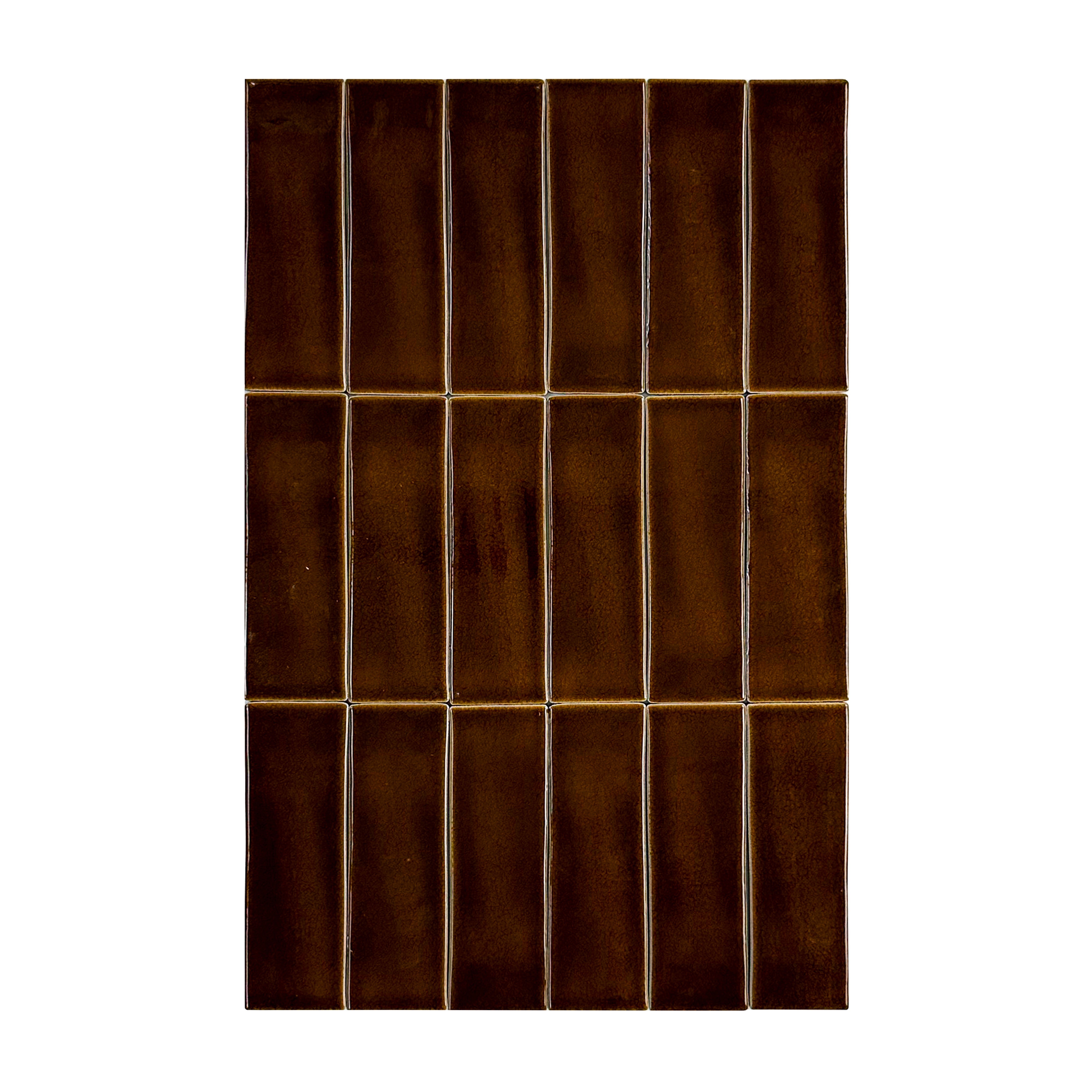 Dark Coffee Glossy Crackle Porcelain Artisanal Tile – MOSYCLE