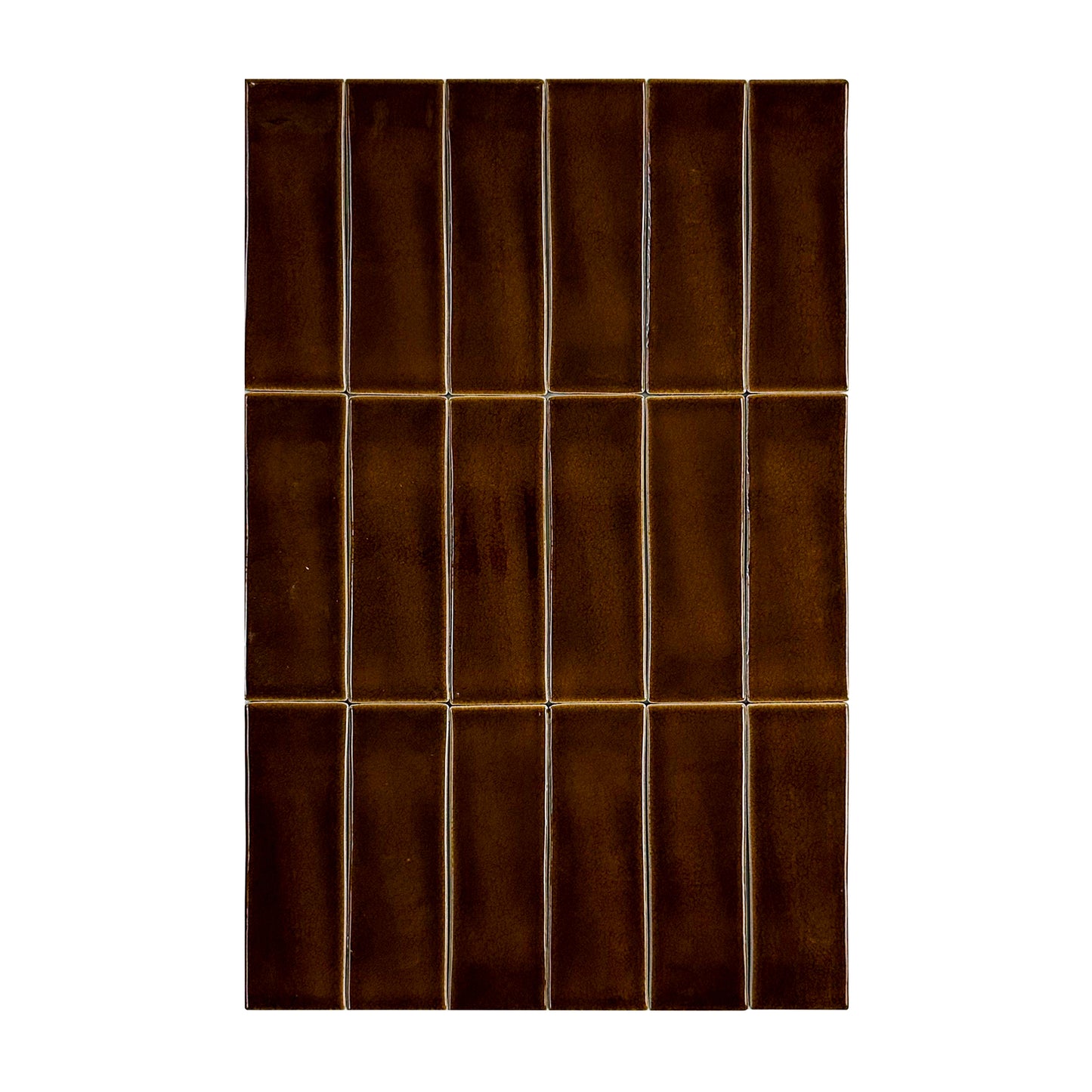 Dark Coffee Glossy Crackle Porcelain Artisanal Tile