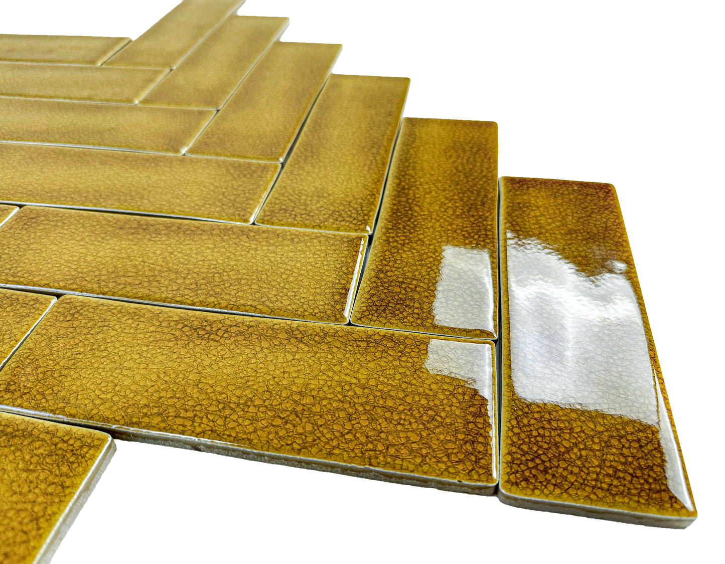 Light Coffee Glossy Crackle Porcelain Artisanal Tile