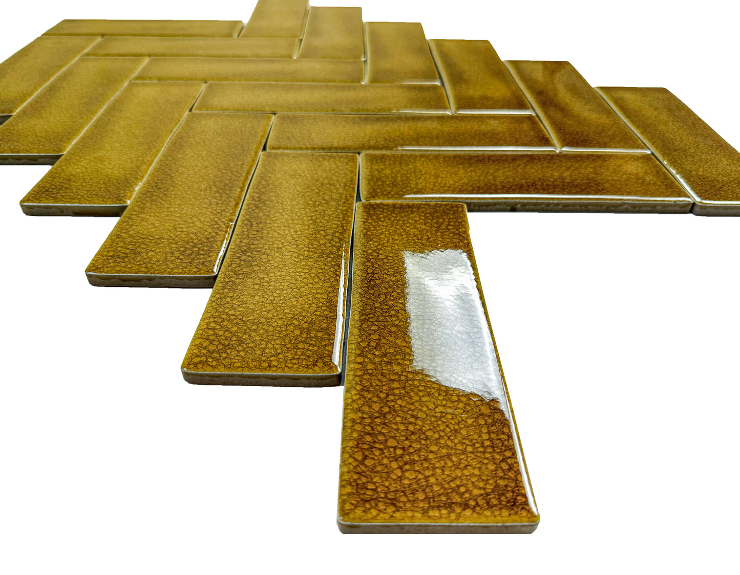 Light Coffee Glossy Crackle Porcelain Artisanal Tile