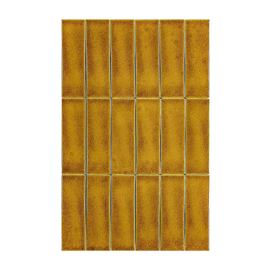 Light Coffee Glossy Crackle Porcelain Artisanal Tile