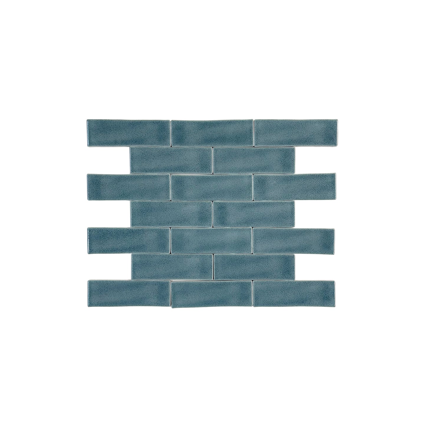 Grey Green Glossy Crackle Porcelain Artisanal Tile