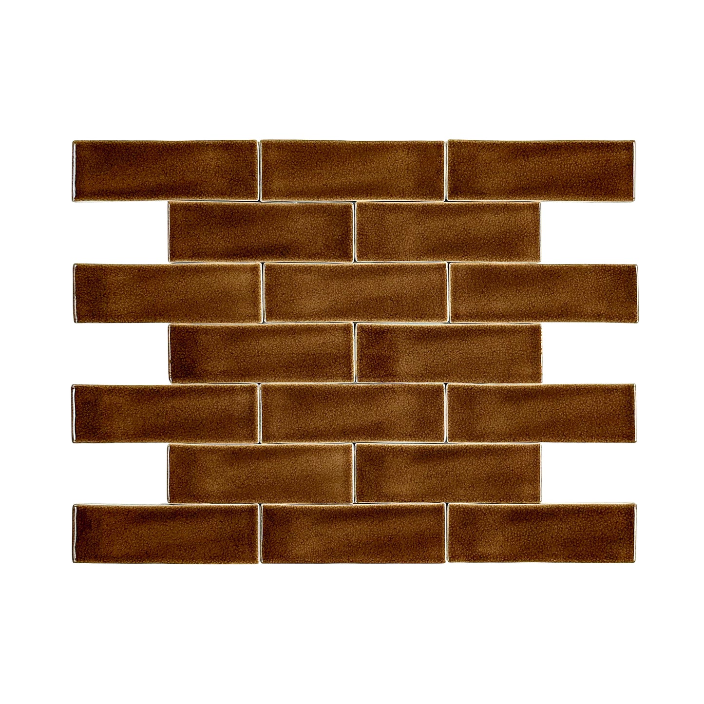 Medium Coffee Glossy Crackle Porcelain Artisanal Tile