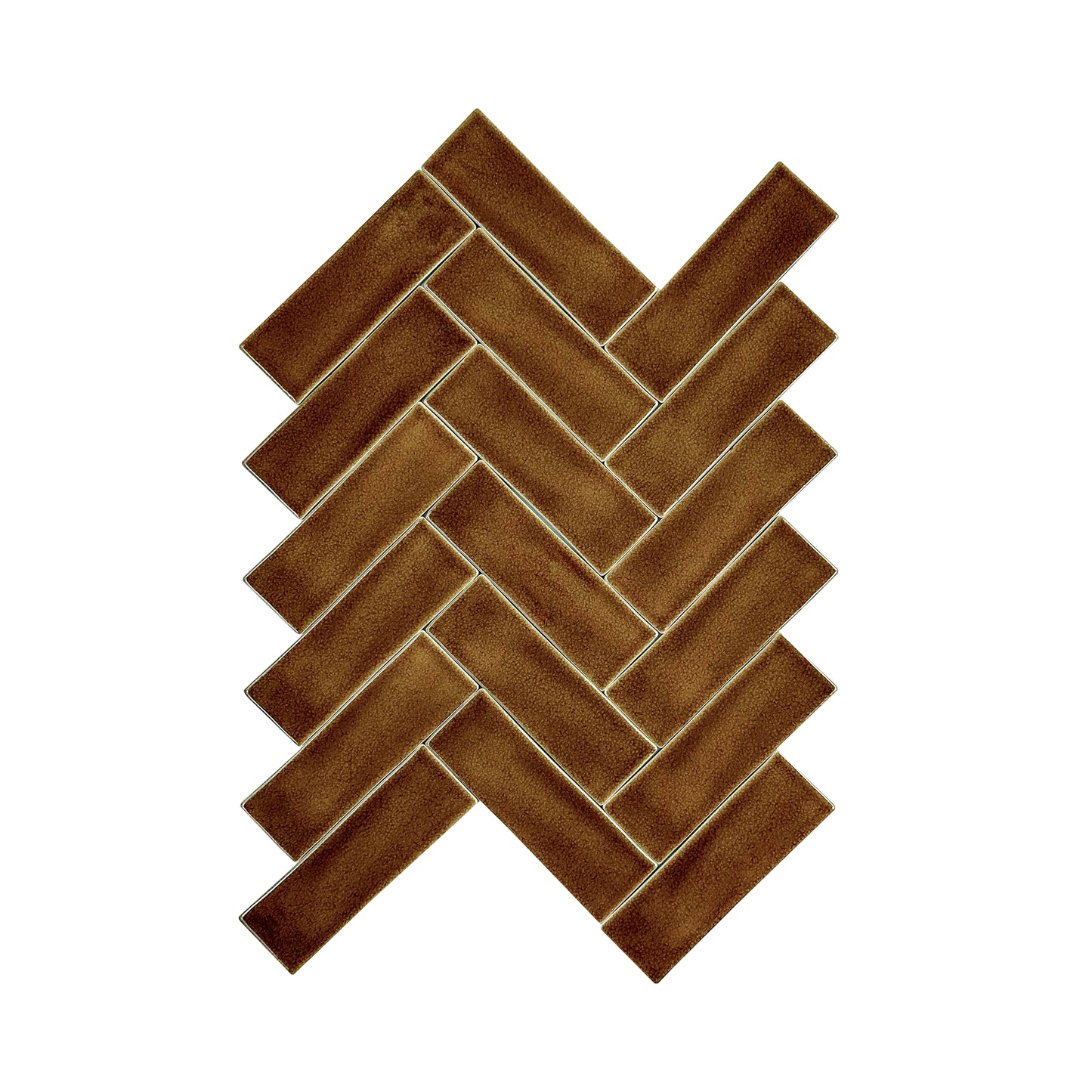 Medium Coffee Glossy Crackle Porcelain Artisanal Tile