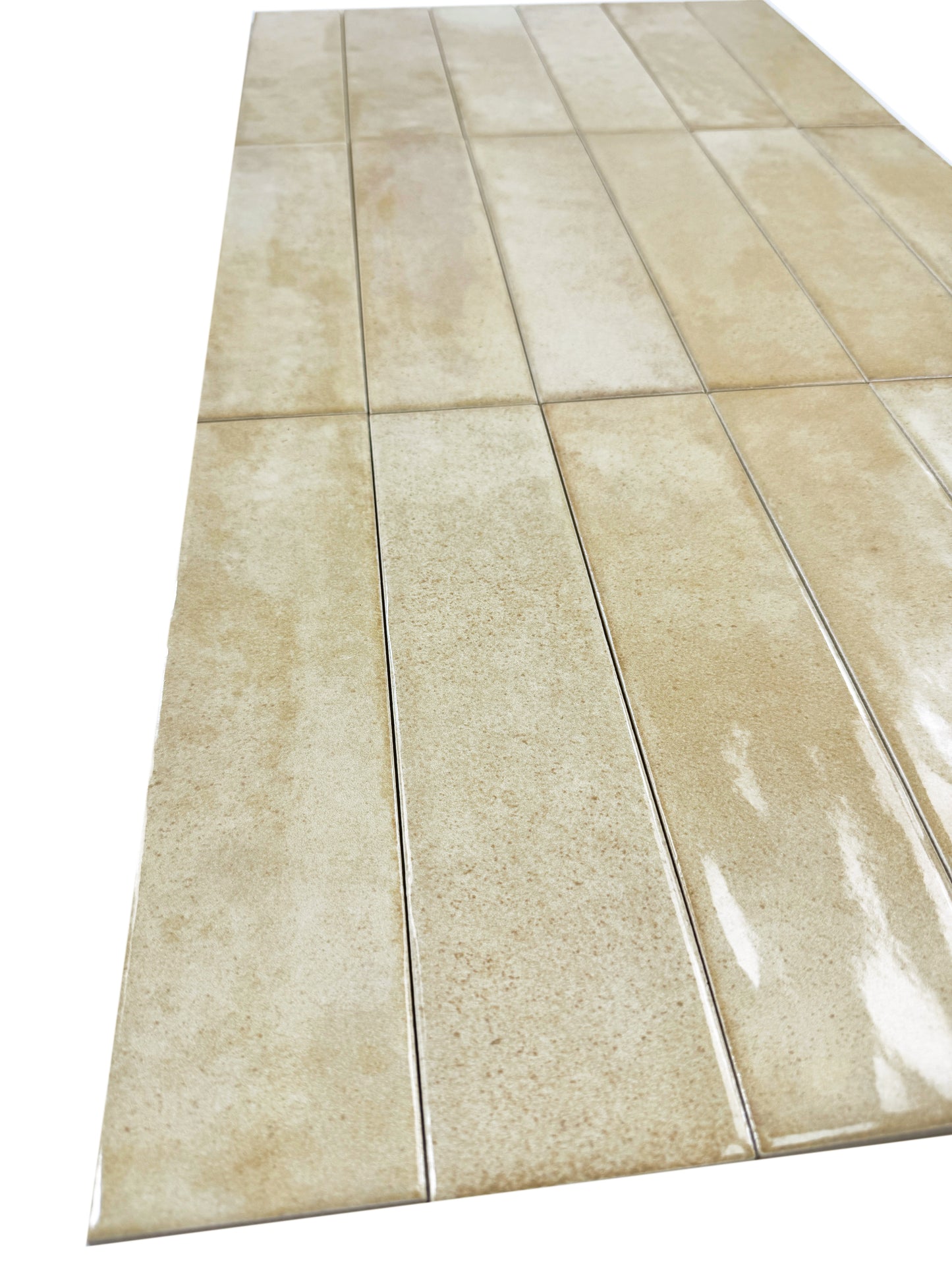 Amalfi Dawn Series  Light Tan Beige Glossy Porcelain Artisanal Tile