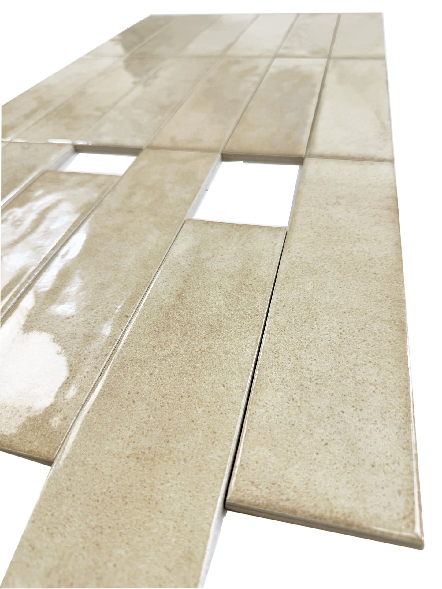 Amalfi Dawn Series  Light Tan Beige Glossy Porcelain Artisanal Tile