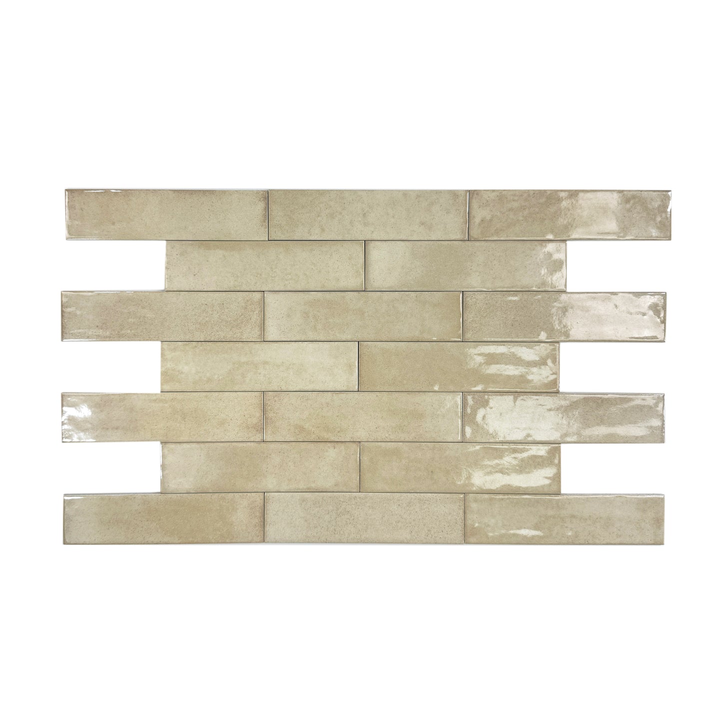 Amalfi Dawn Series  Light Tan Beige Glossy Porcelain Artisanal Tile