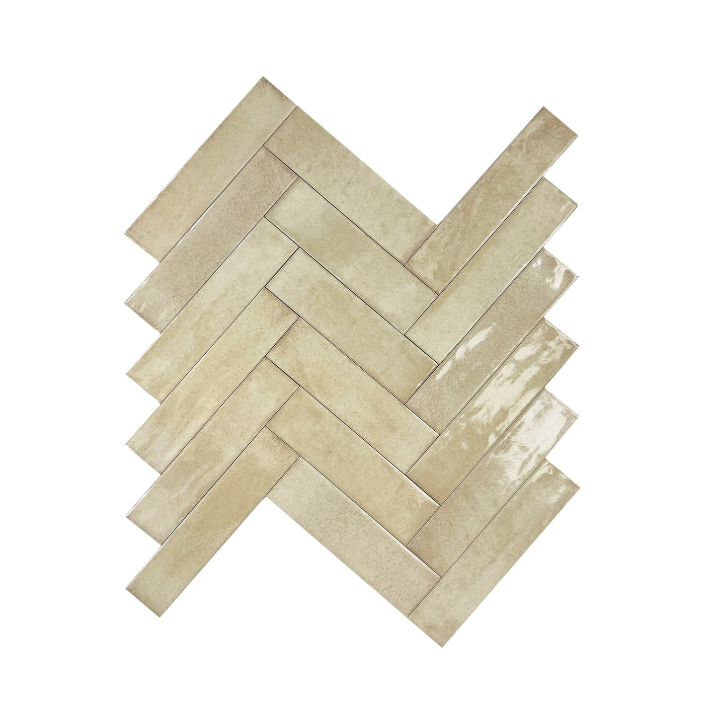 Amalfi Dawn Series  Light Tan Beige Glossy Porcelain Artisanal Tile