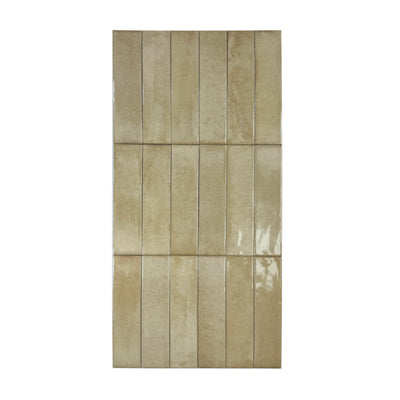 Amalfi Dawn Series  Light Tan Beige Glossy Porcelain Artisanal Tile