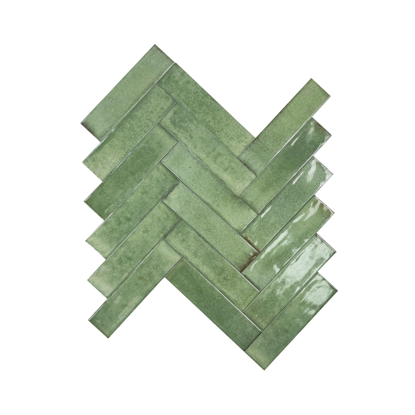 Amalfi Dawn Series  Pickle Green Glossy Porcelain Artisanal Tile