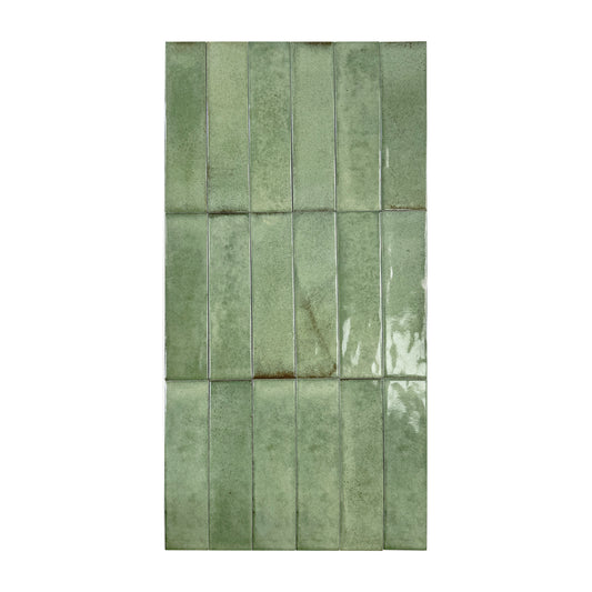 Amalfi Dawn Series  Pickle Green Glossy Porcelain Artisanal Tile