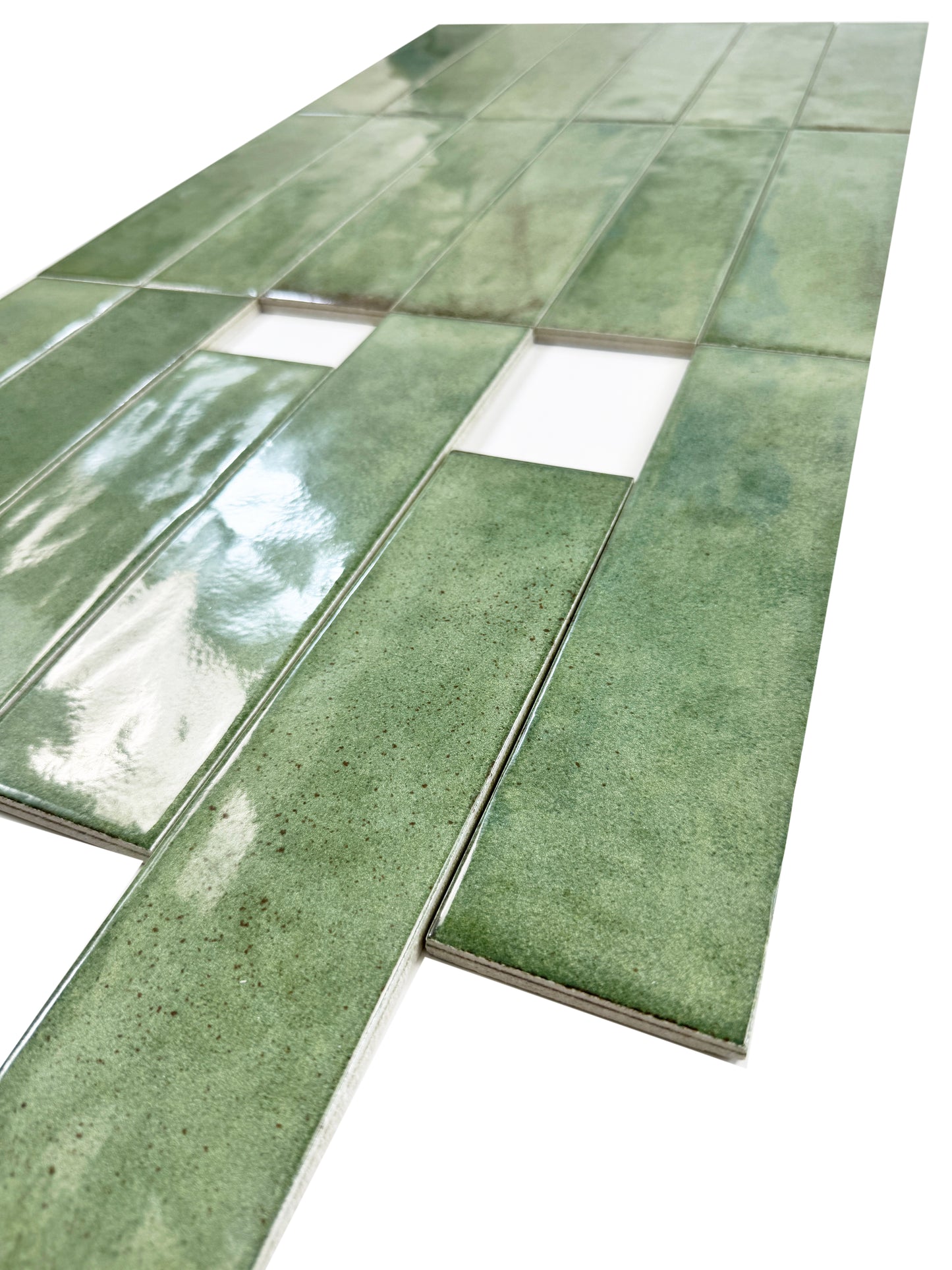 Amalfi Dawn Series  Pickle Green Glossy Porcelain Artisanal Tile