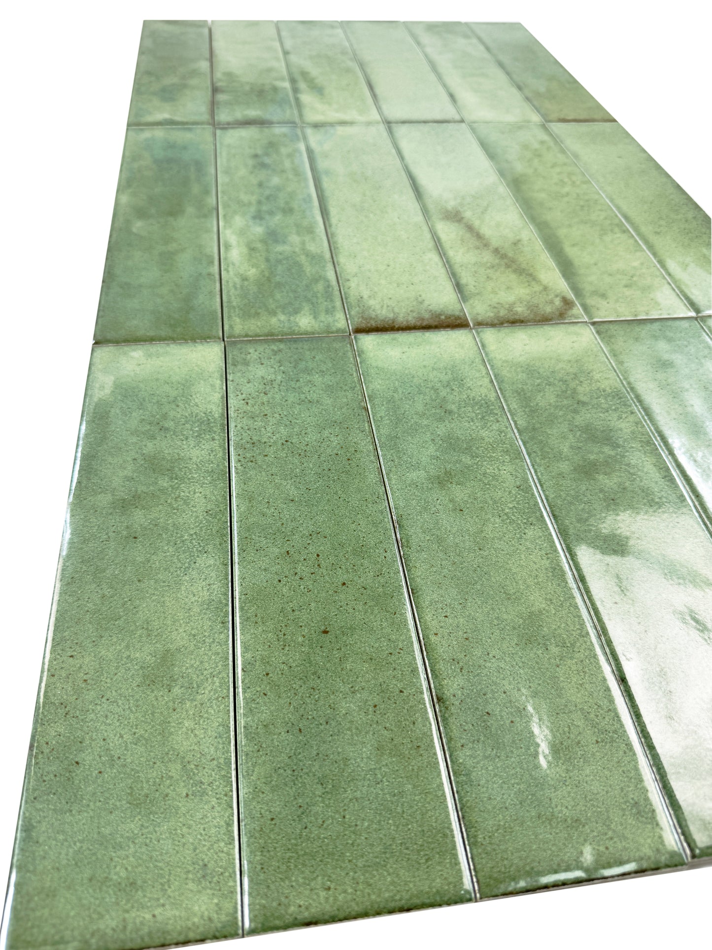 Amalfi Dawn Series  Pickle Green Glossy Porcelain Artisanal Tile