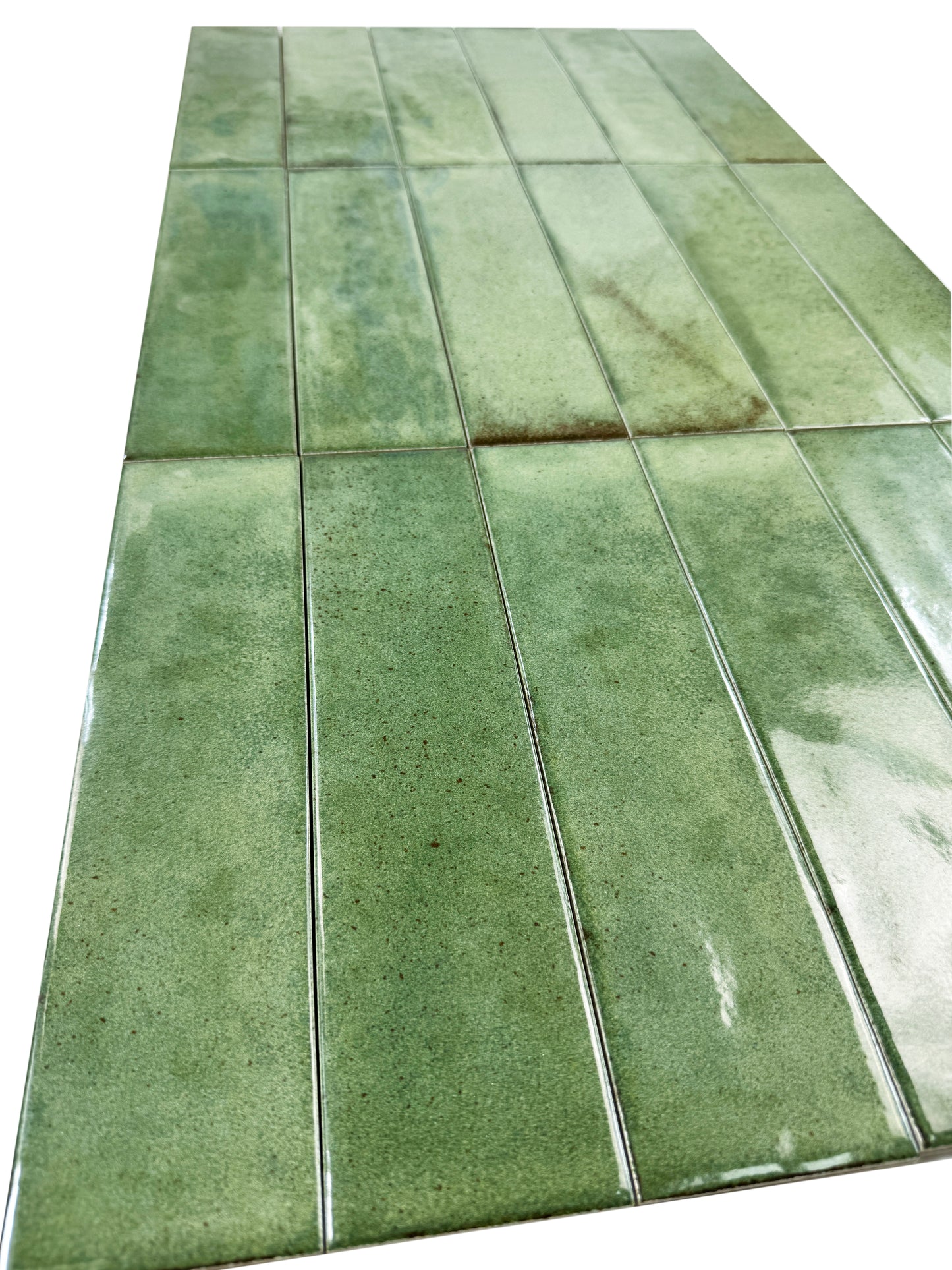 Amalfi Dawn Series  Pickle Green Glossy Porcelain Artisanal Tile