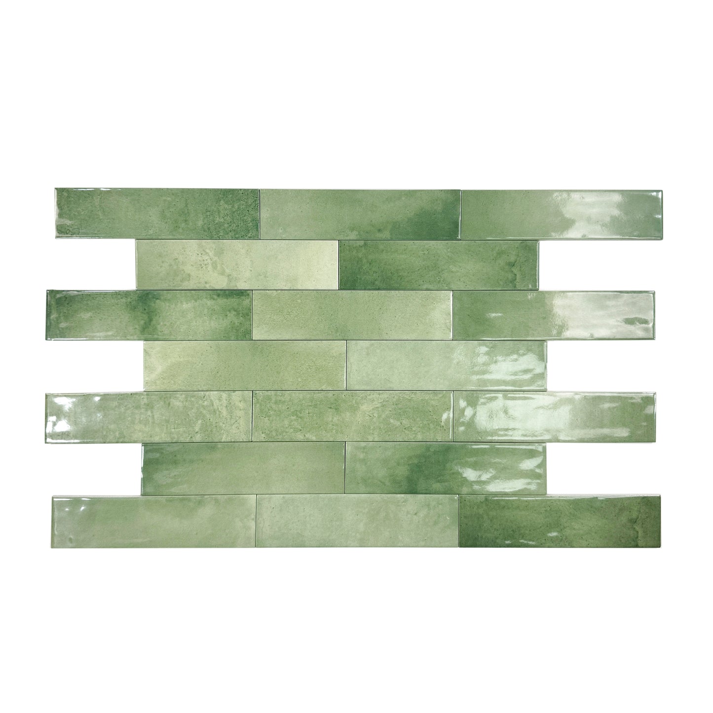 Amalfi Dawn Series  Saga Green Glossy Porcelain Artisanal Tile