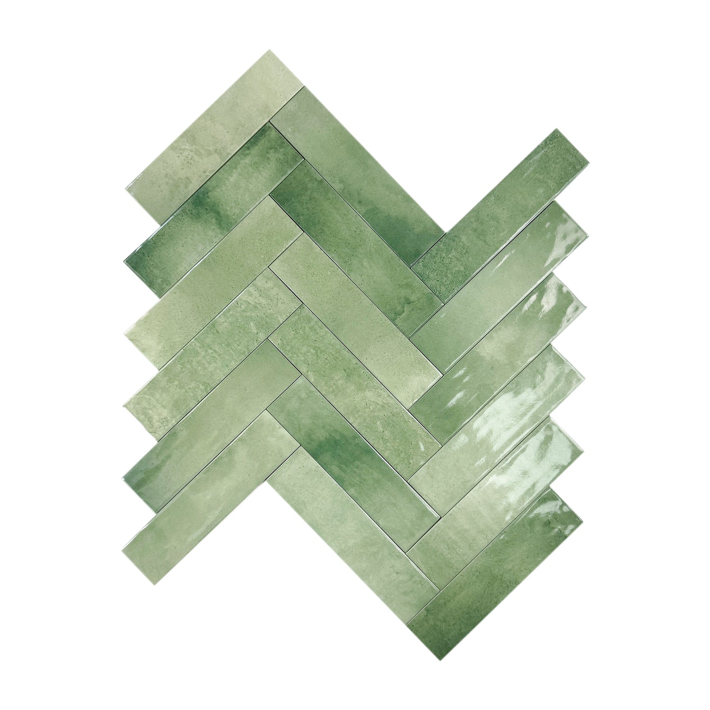 Amalfi Dawn Series  Saga Green Glossy Porcelain Artisanal Tile