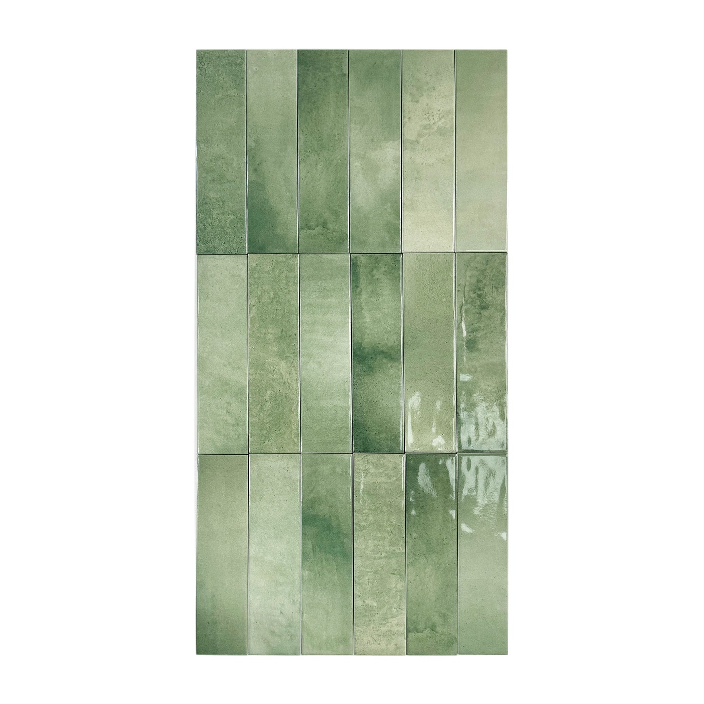 Amalfi Dawn Series  Saga Green Glossy Porcelain Artisanal Tile