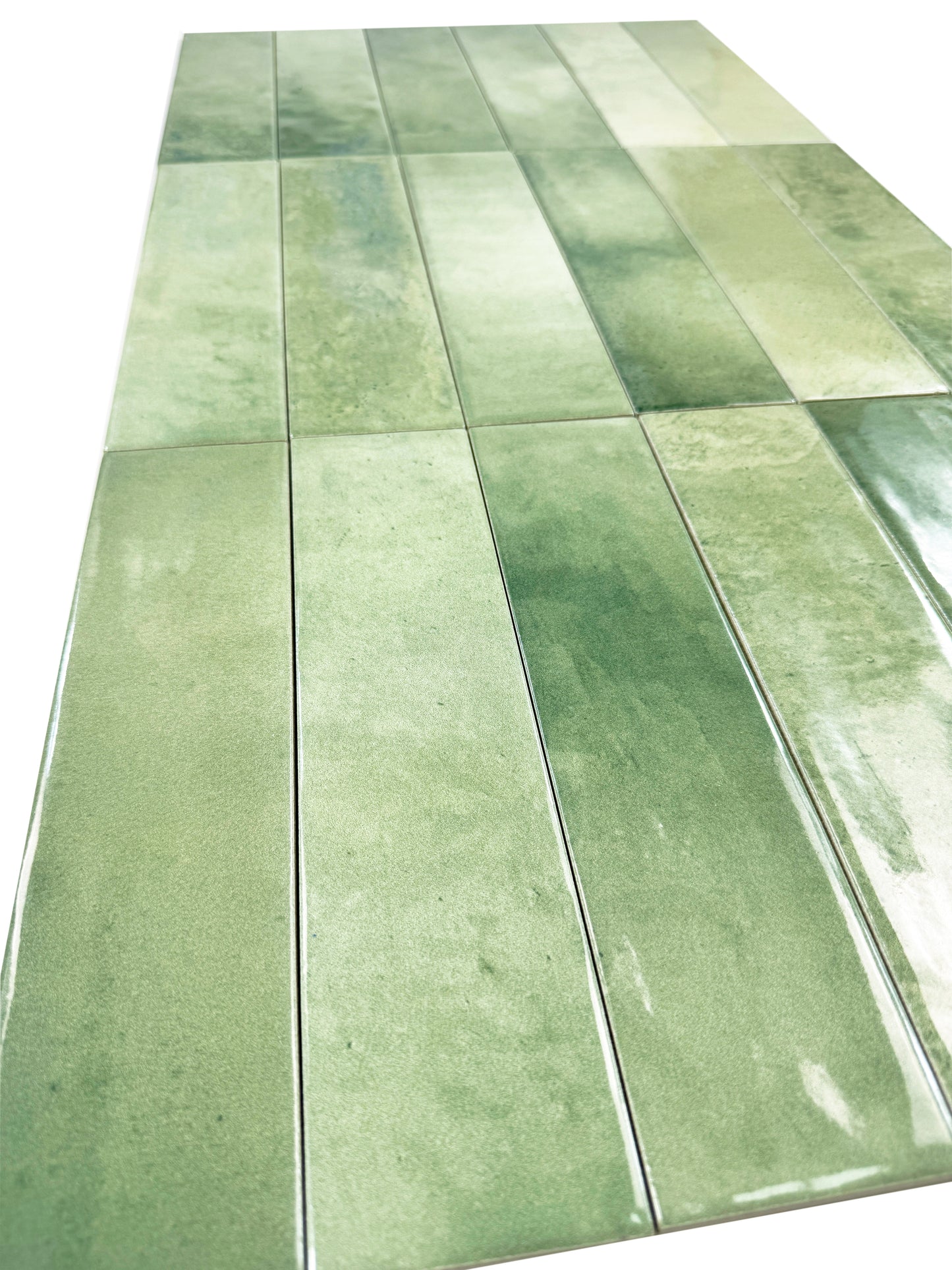 Amalfi Dawn Series  Saga Green Glossy Porcelain Artisanal Tile