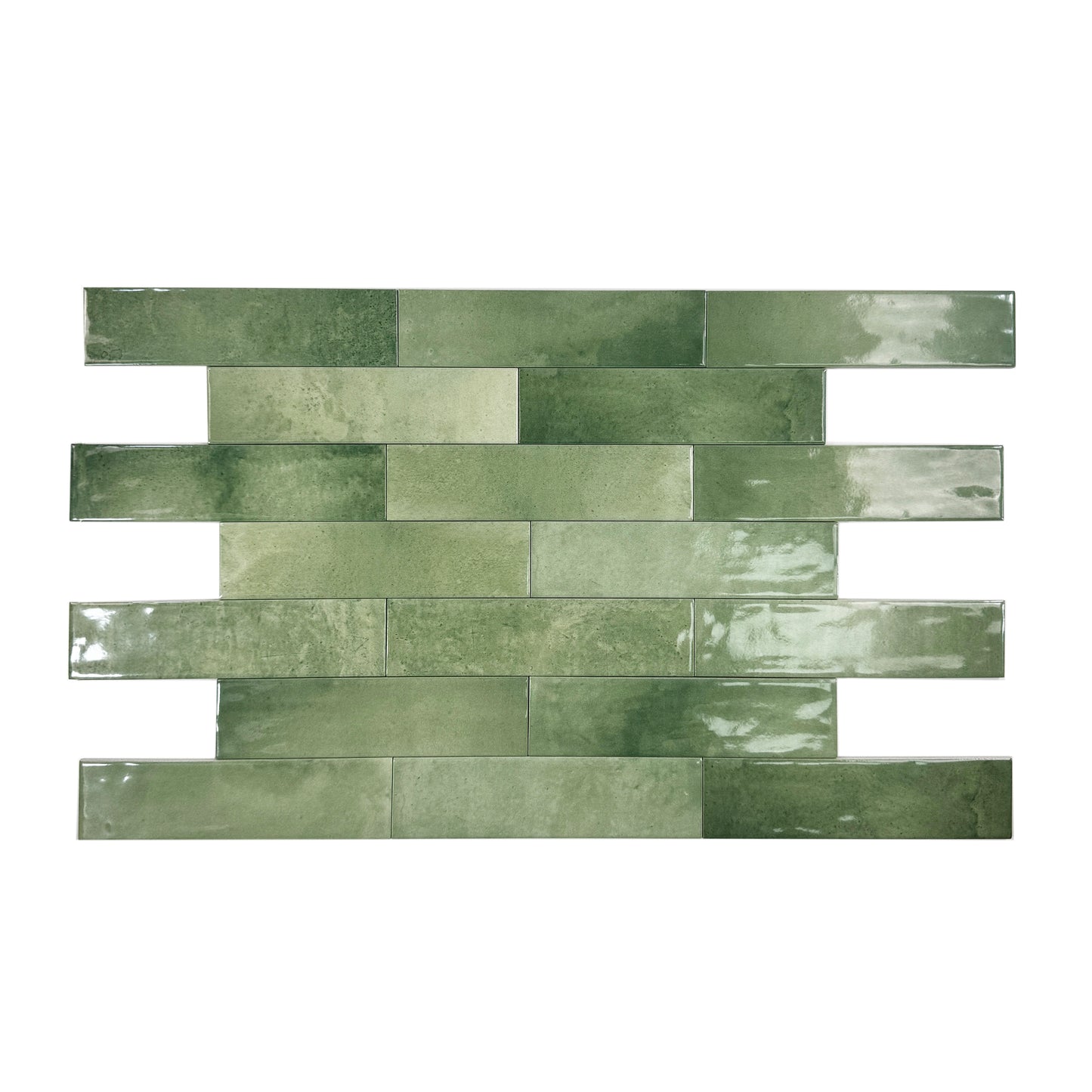 Amalfi Dawn Series  Saga Green Glossy Porcelain Artisanal Tile