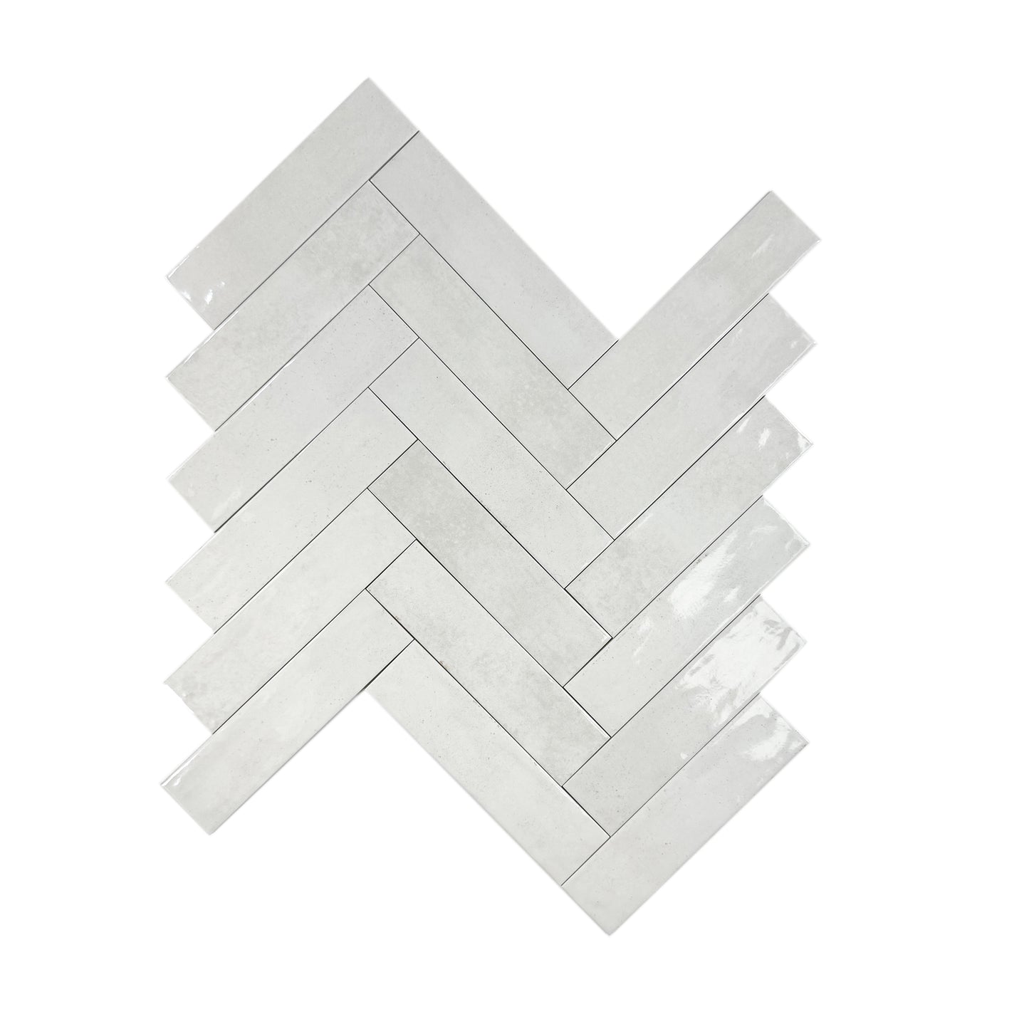 Amalfi Dawn Series  Cotton White Glossy Porcelain Artisanal Tile
